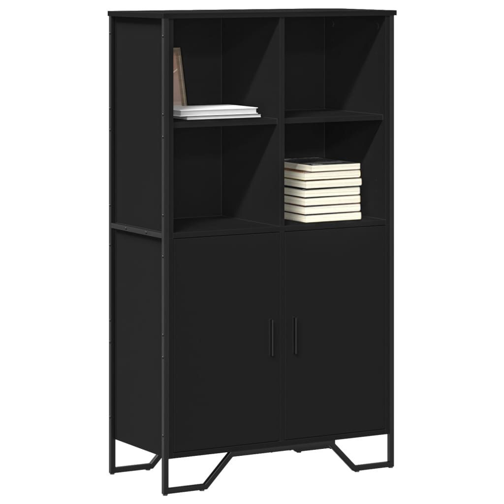 vidaXL Highboard Highboard Schwarz 79,5x35,5x137,5 cm Holzwerkstoff (1 St)