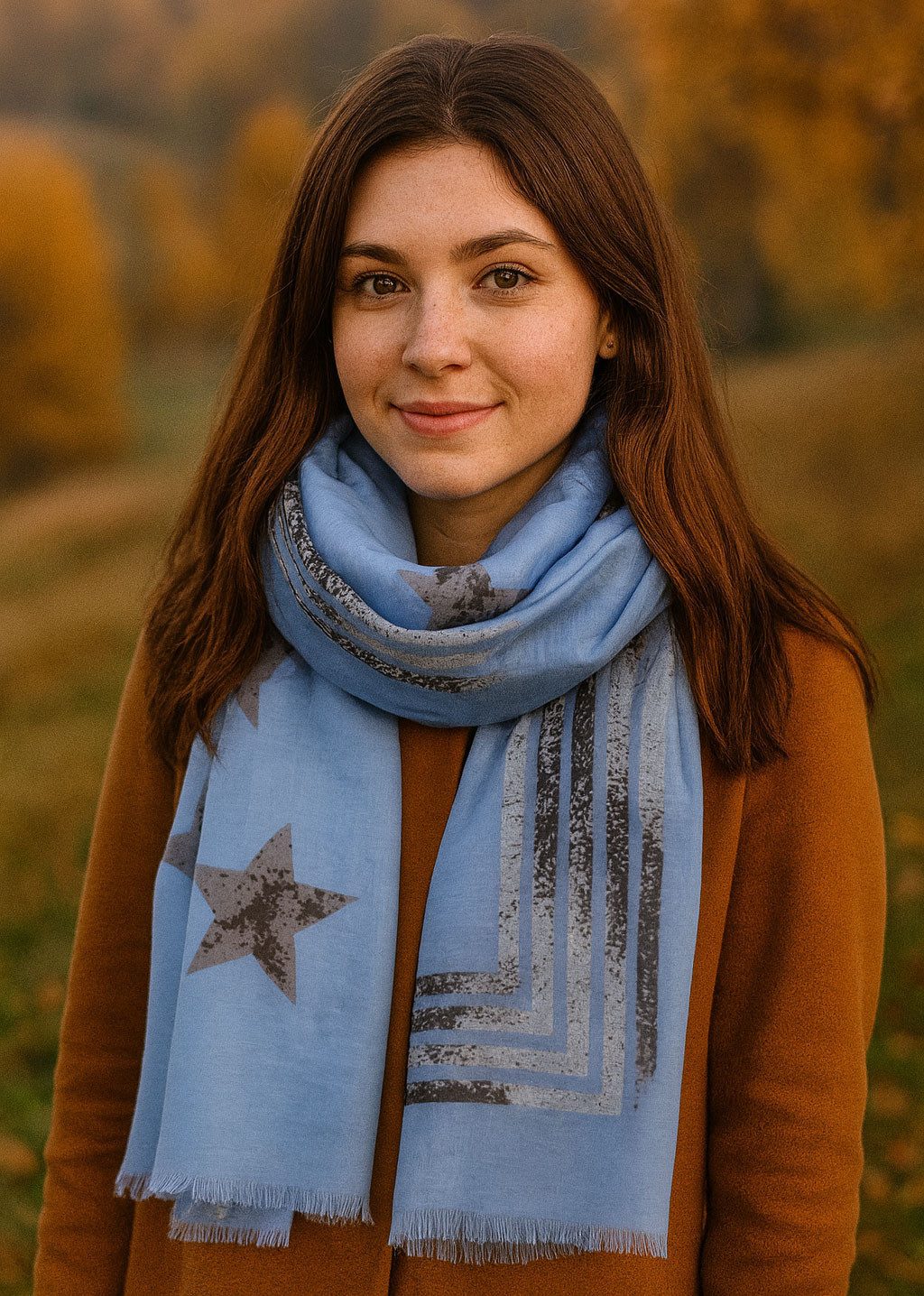 Faera Modeschal, Damen Schal Stars und Sterne weich und leicht Damenschal günstig online kaufen