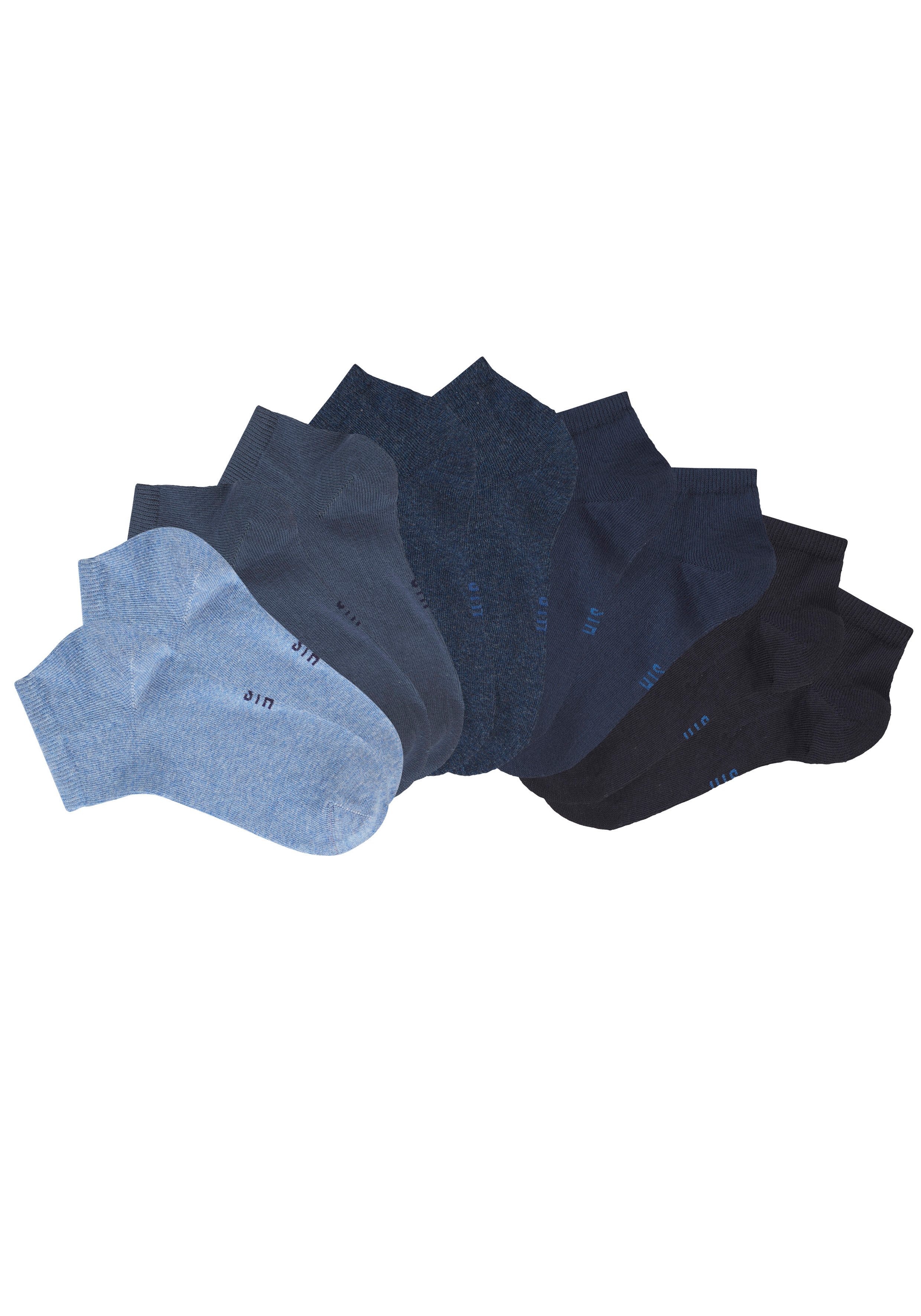 H.I.S Kurzsocken Damen Sport Basic Socken, Laufsocken ohne Frottee (Packung, 10-Paar, Großpackung) mit verstärkter Ferse und Spitze