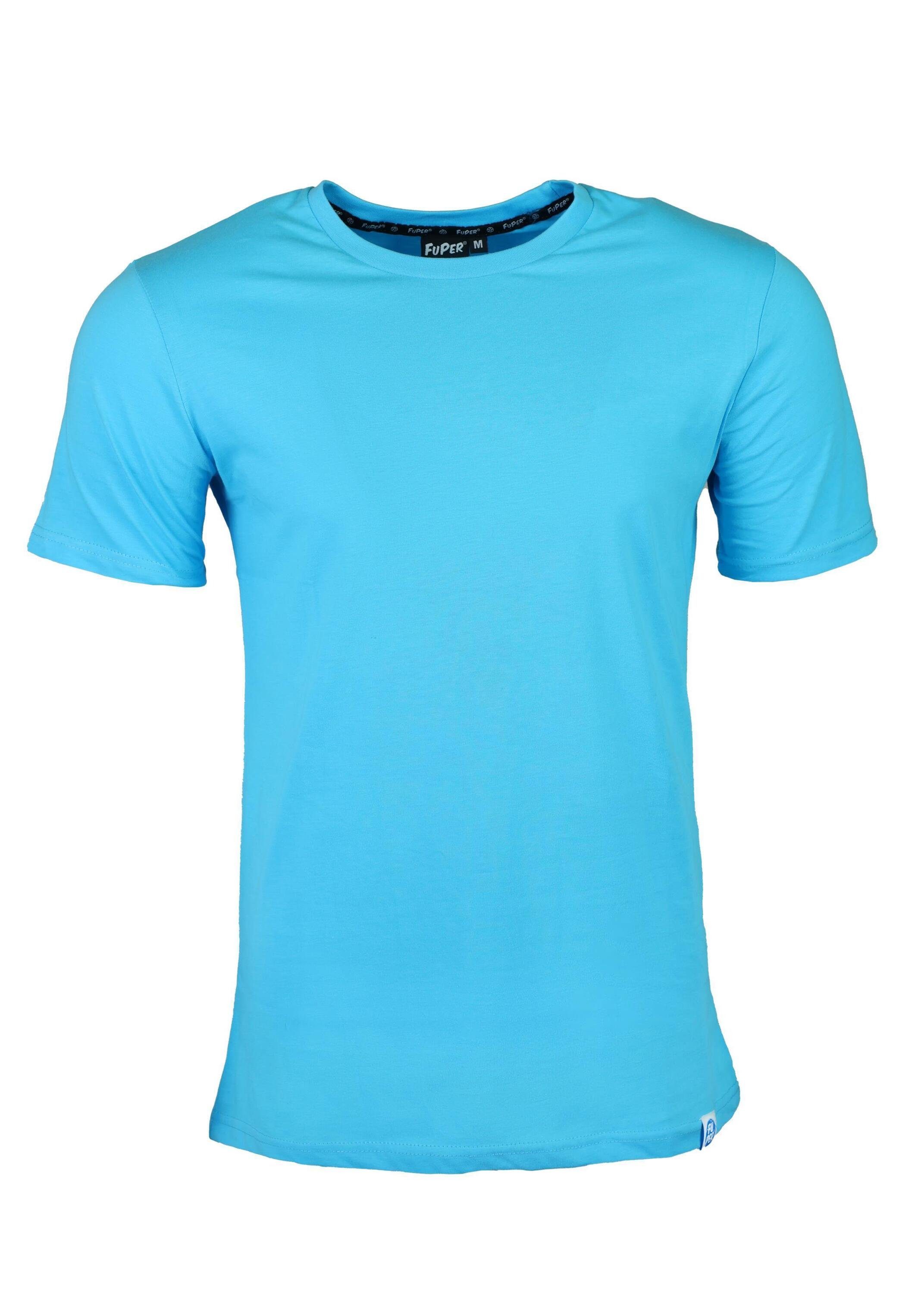 FuPer T-Shirt Karl für Herren, aus Baumwolle für Sport und Lifestyle Blue | T-Shirts