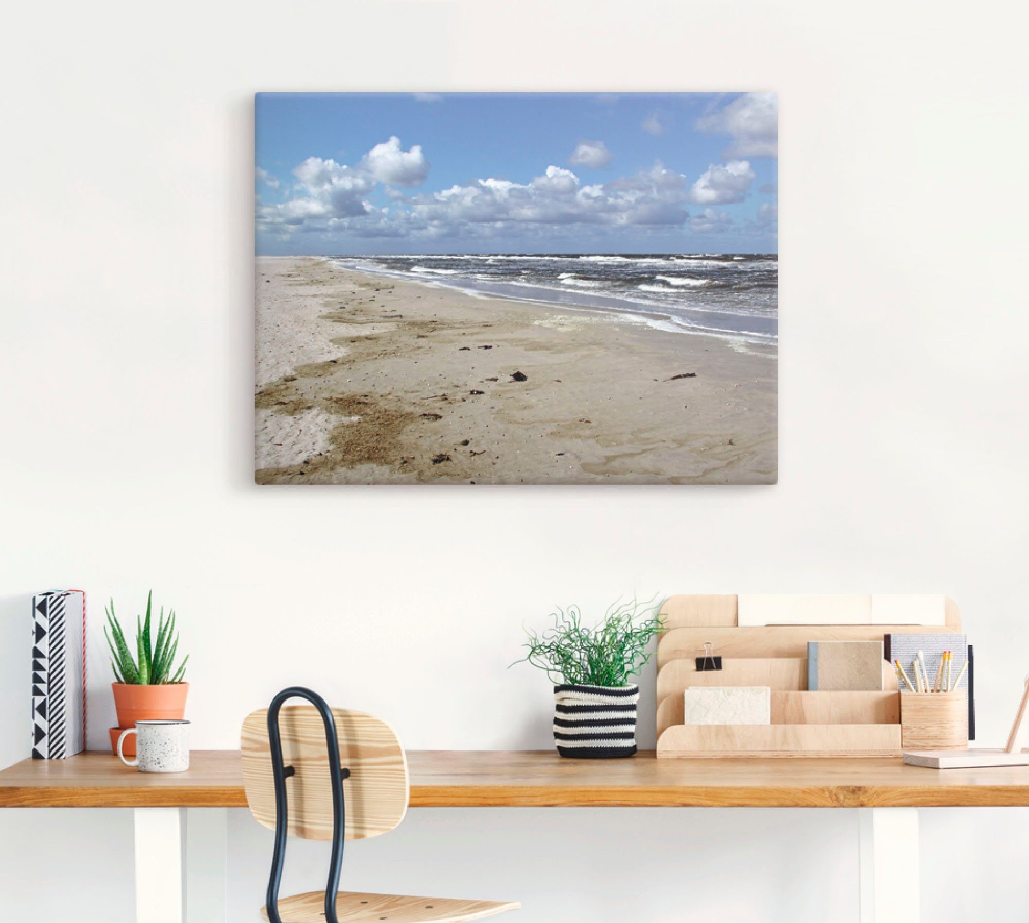 Größen versch. Strand Wandaufkleber Poster St), als Nordsee Wandbild oder in Leinwandbild, Urlaubsfeeling Artland - pur, (1