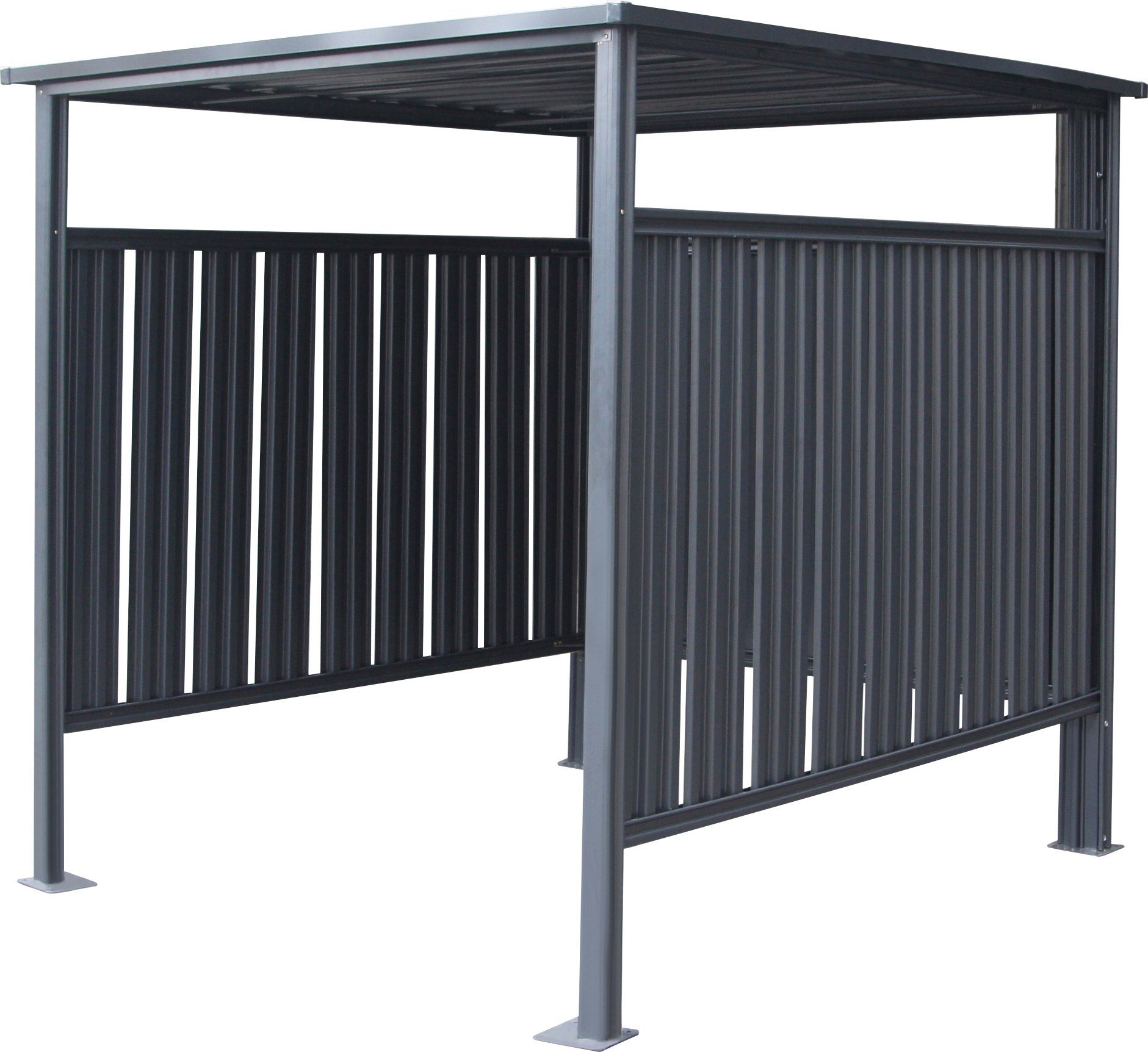 WESTMANN Kaminholzregal, BxTxH:180x200x210 cm, anthrazit, auch als Fahrrad- oder Rauchunterstand