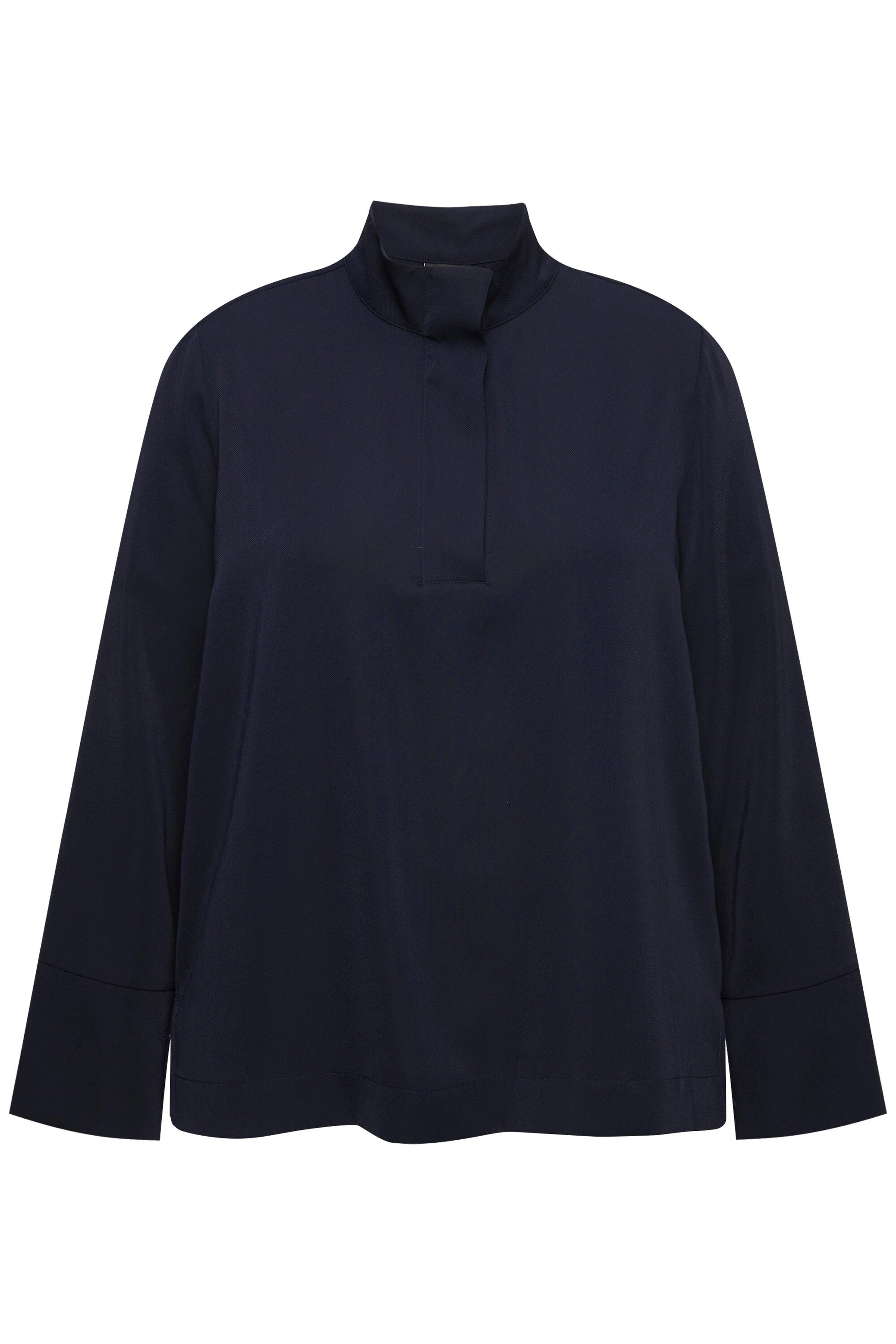 Ulla Popken Tunika Tunika verdeckte Knopfleiste Stehkragen Langarm günstig online kaufen