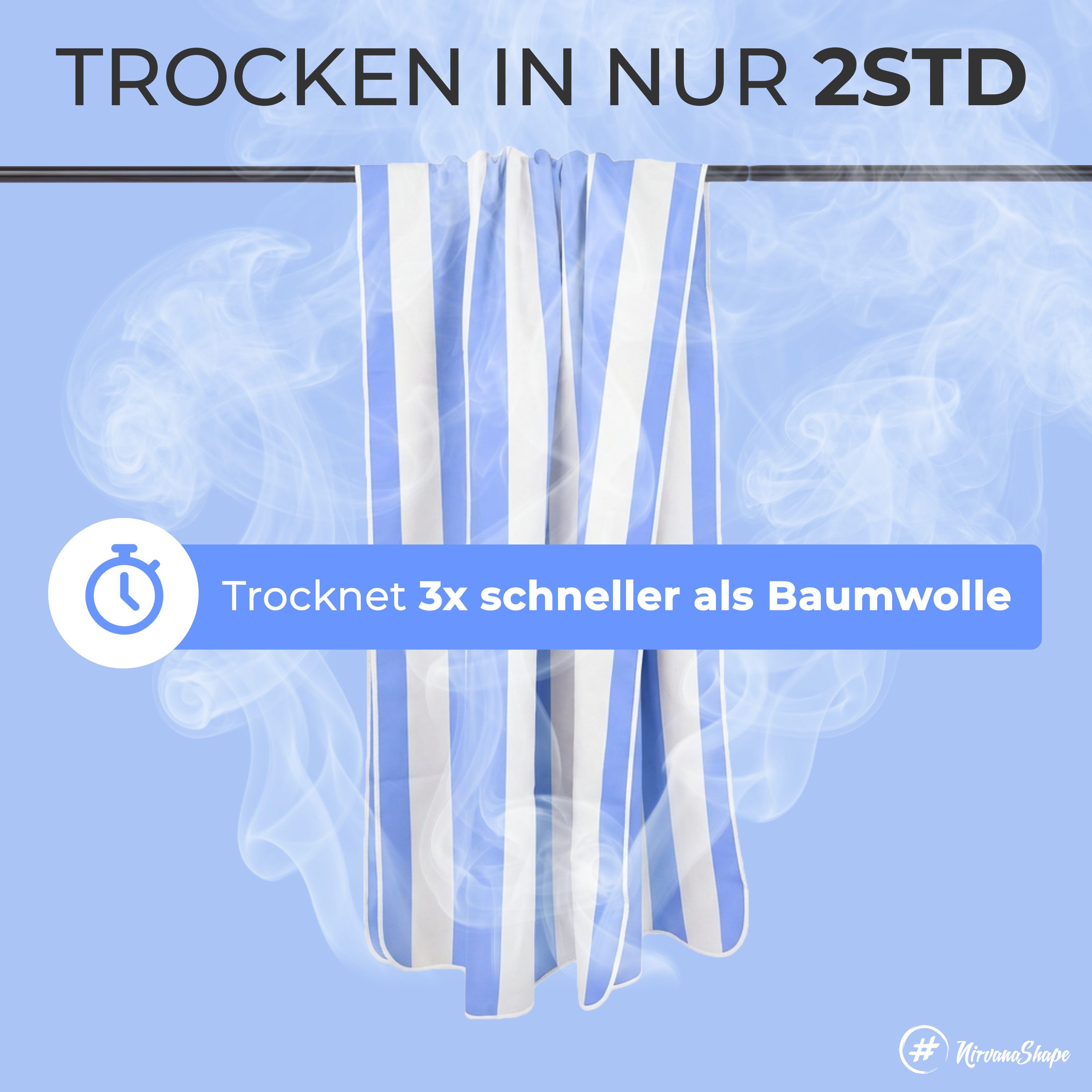 NirvanaShape Strandtuch Reise Handtuch Strandtuch XXL - Strandhandtuch, Mikrofaser Badetuch – Bild 5 von 5