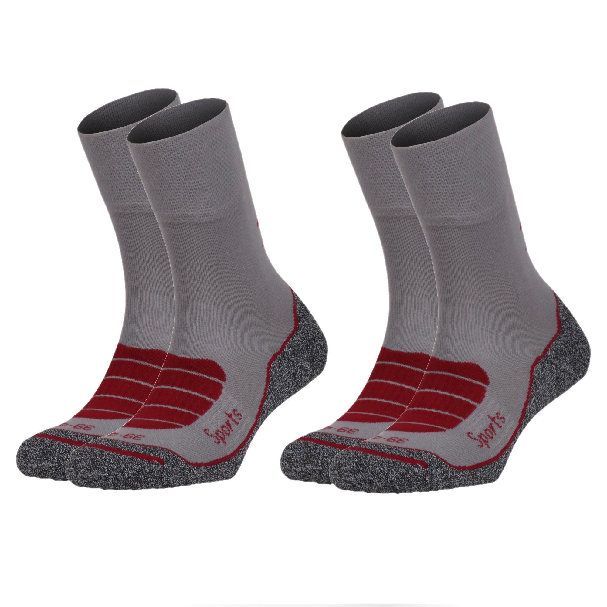 Funktionssocken Wandersocken Trekkingsocken mit mittelstarker Polsterung Coolmax funktionsocken sport socken damen outdoor socken herren (Beutel, 2 Paar) mit anatomischer Polsterung spezielle Polsterung im Fersen- und Ballenbereich