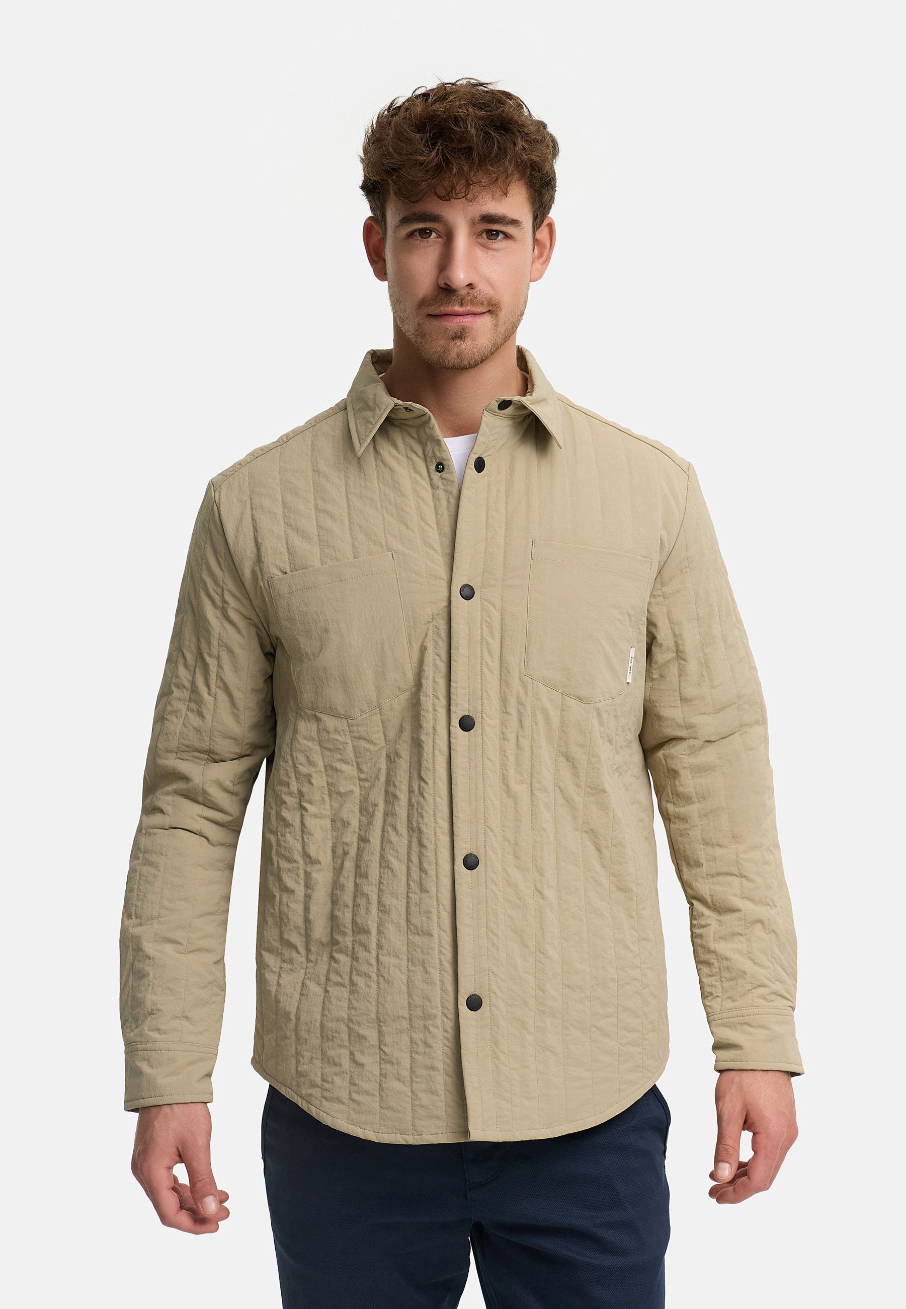 Indicode Sommerjacke Herren INHully Übergangsjacke mit klassischem Hemdkragen