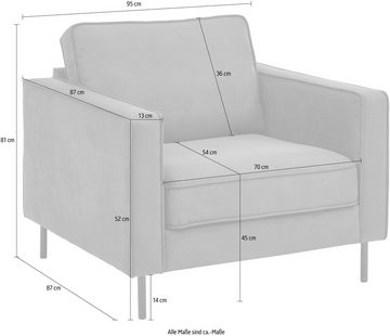 ATLANTIC home collection Sessel Weston, im skandinavischem Stil, mit Wellenunterfederung