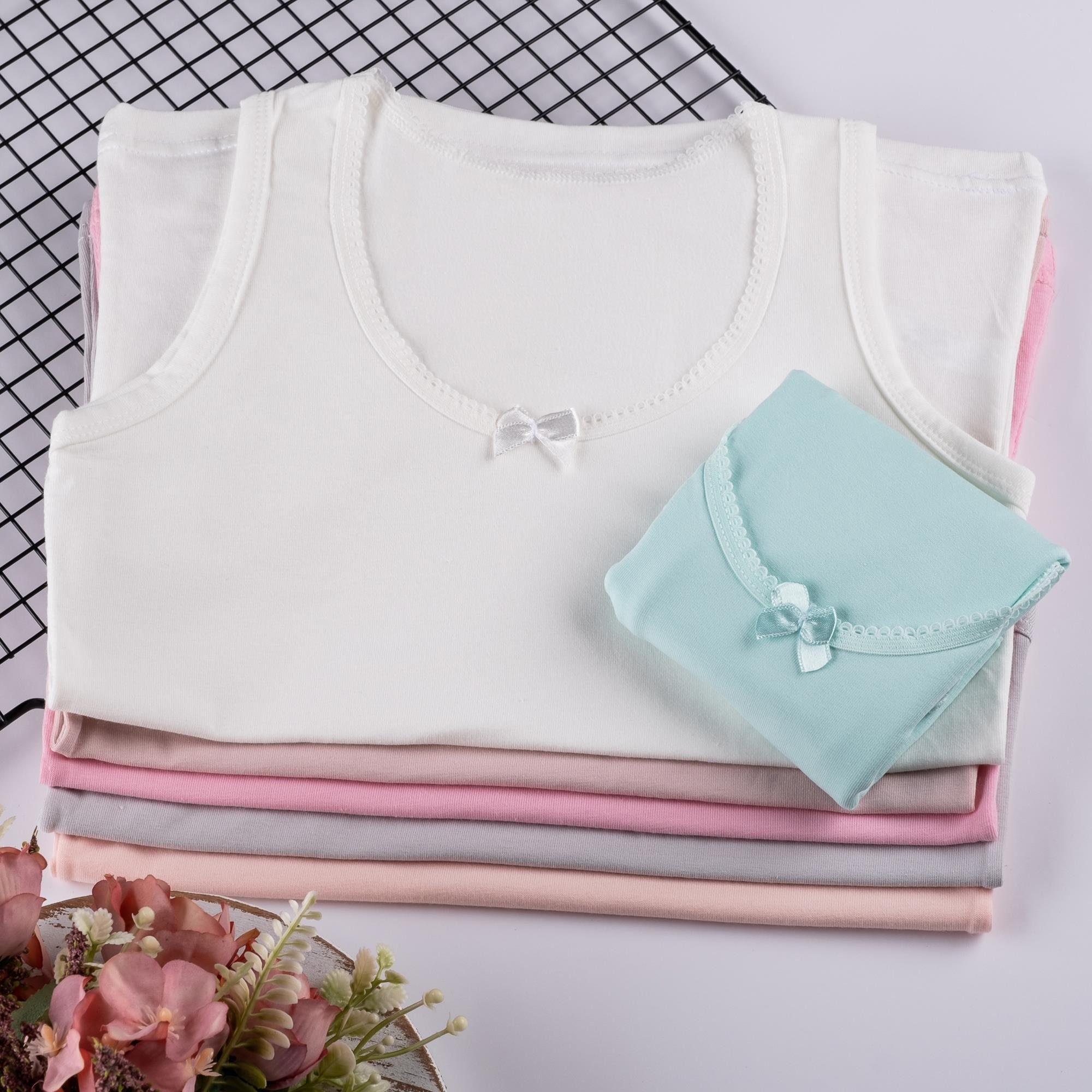 6 6-St) LOREZA Basics (Set, Unterhemden 6er Mädchen Träger Baumwolle Unterhemd aus Breite 92-170 Pack