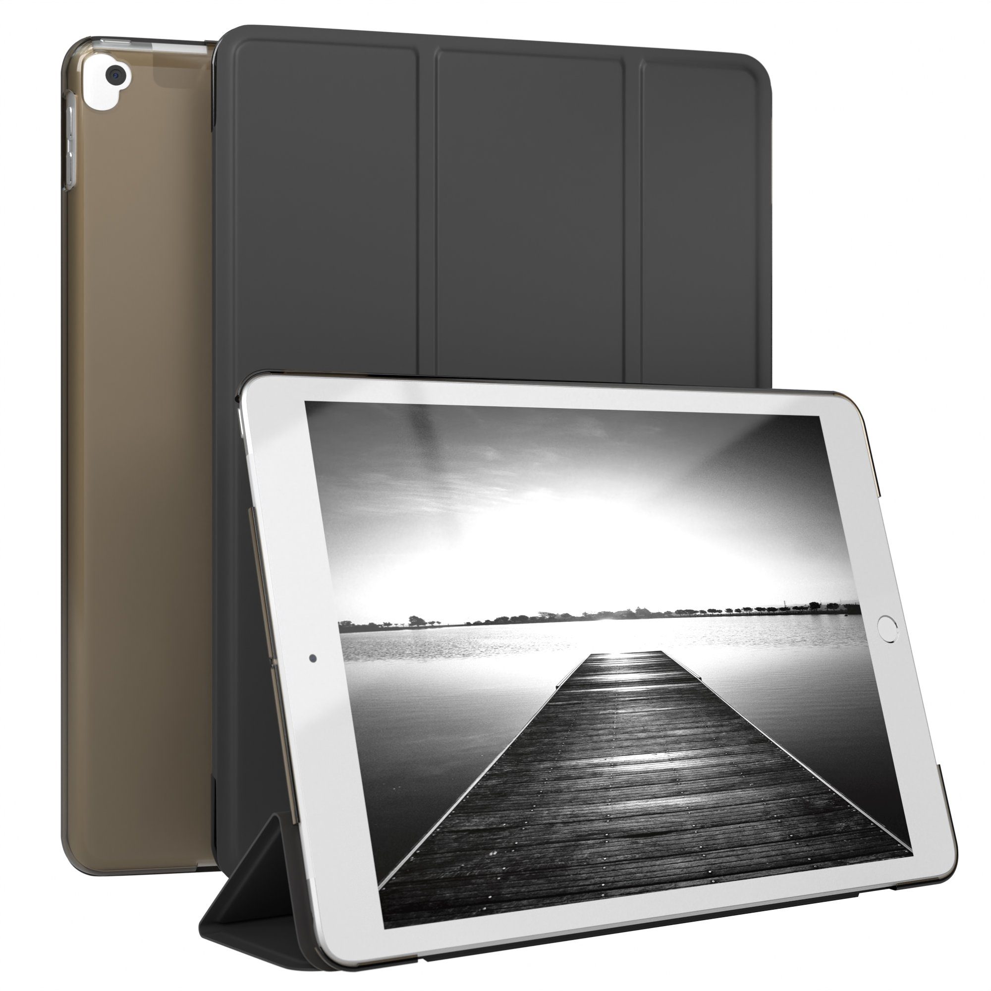 EAZY CASE Tablet-Hülle Smart Case für iPad 10,2" 7. / 8. / 9. Generation 10,2 Zoll, Hülle mit Standfunktion Tablet Klapphülle Anti-Kratz Tasche Schwarz