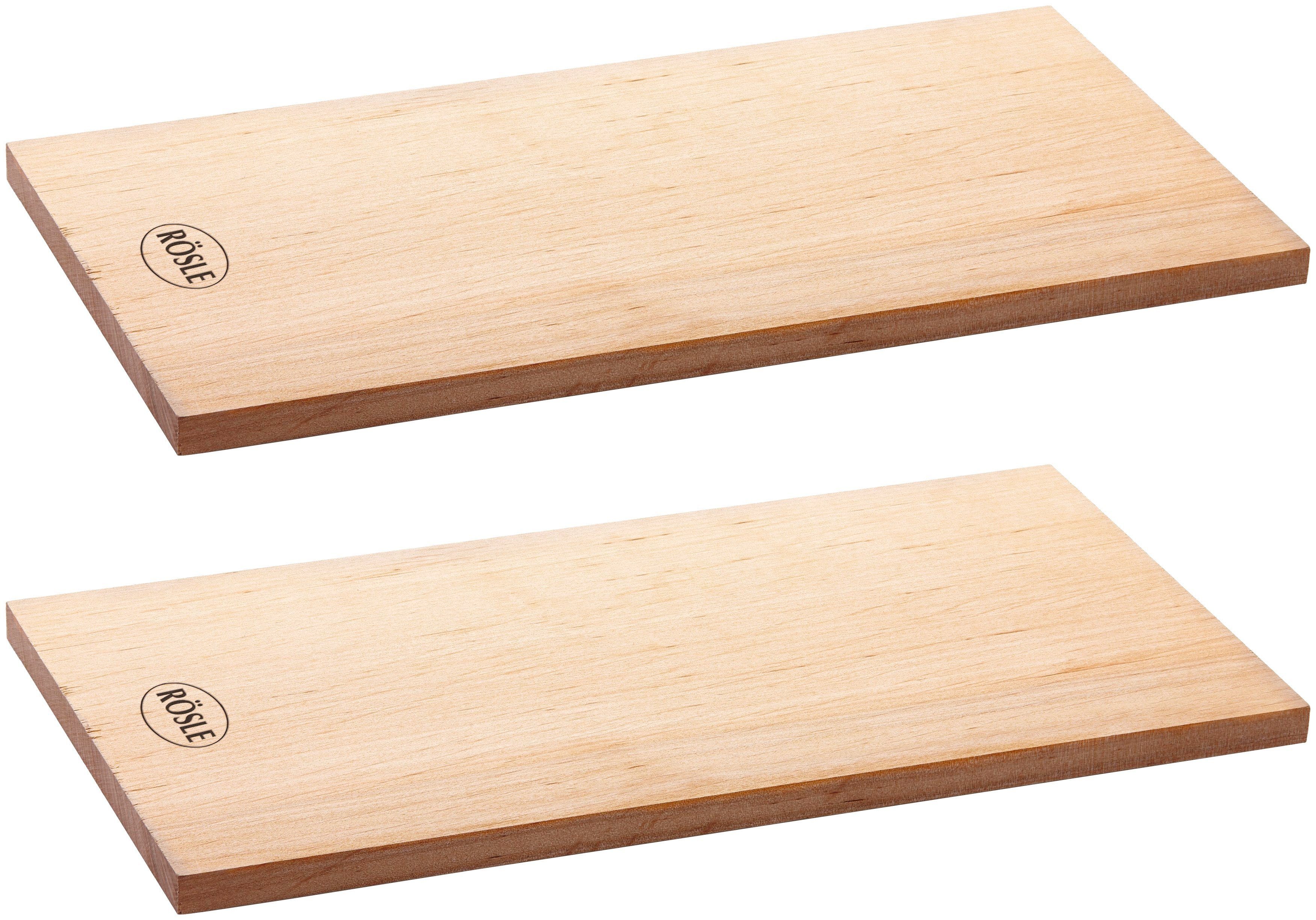 RÖSLE Aromaplanke Holzplanke Erlenholz, 25174, Holz, (2-St), für Holzaroma im Grillgut, mehrfach verwendbar, Naturprodukt