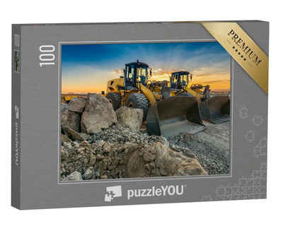 puzzleYOU Puzzle Zwei Bagger auf einer Baustelle, 100 Puzzleteile, puzzleYOU-Kollektionen Baufahrzeuge