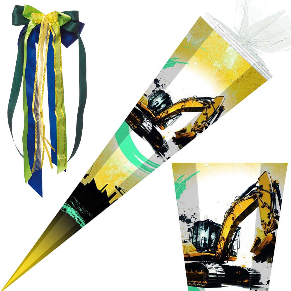 STYLEX Schultüte 85 cm gefüllt 2026 Bagger – Bild 2 von 5