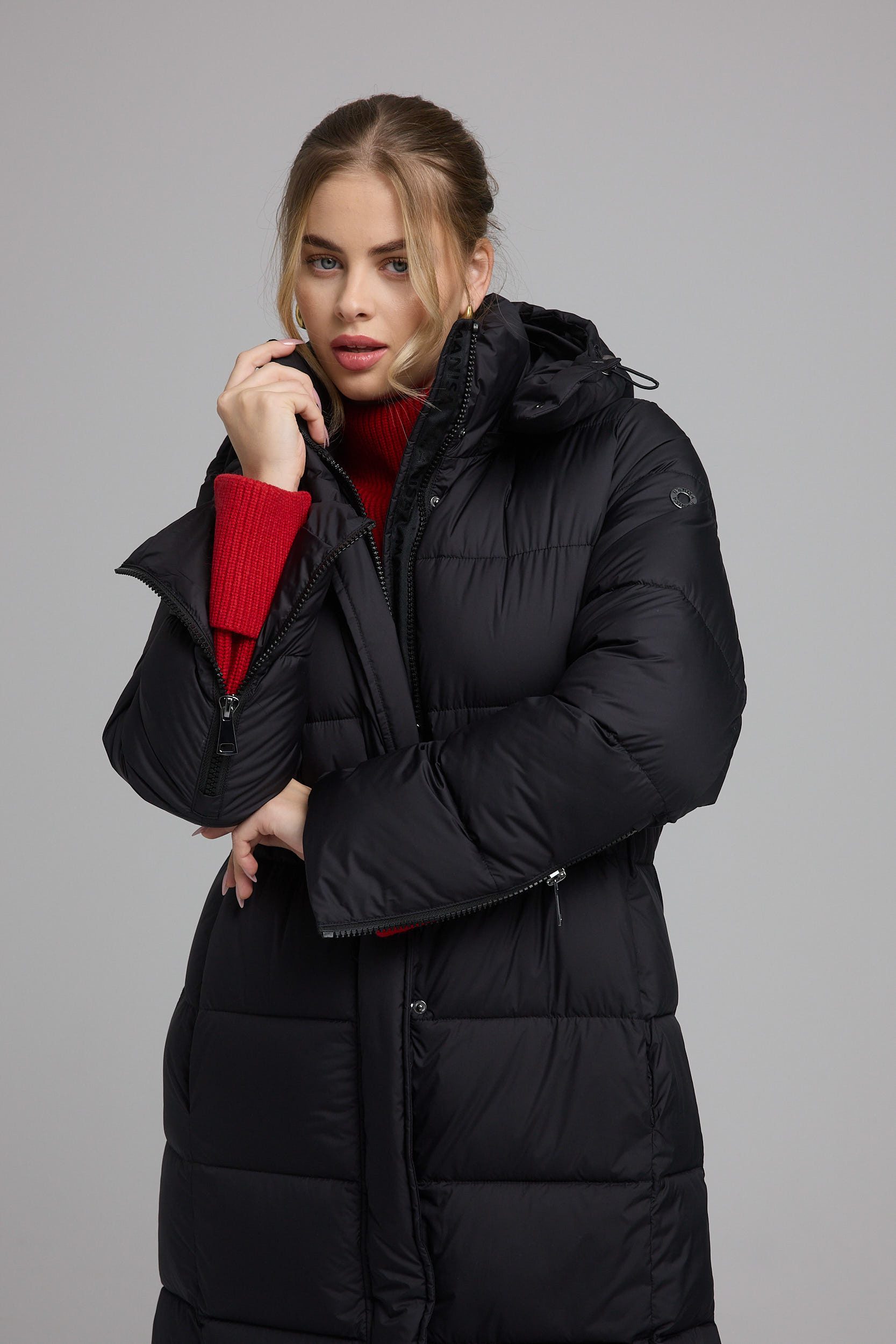 Manisa Steppmantel mit Stehkragen und abnehmbarer Kapuze