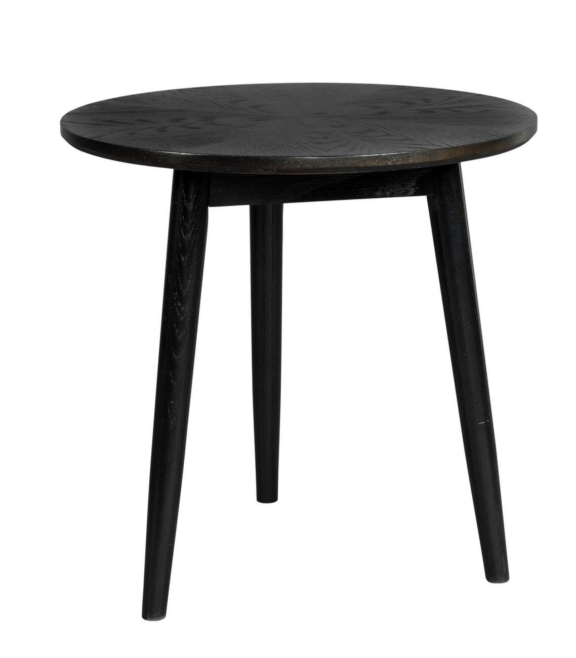 Trendmöbel24 Beistelltisch Beistelltisch FABIO BLACK Ø 50 Eiche furniert sc günstig online kaufen