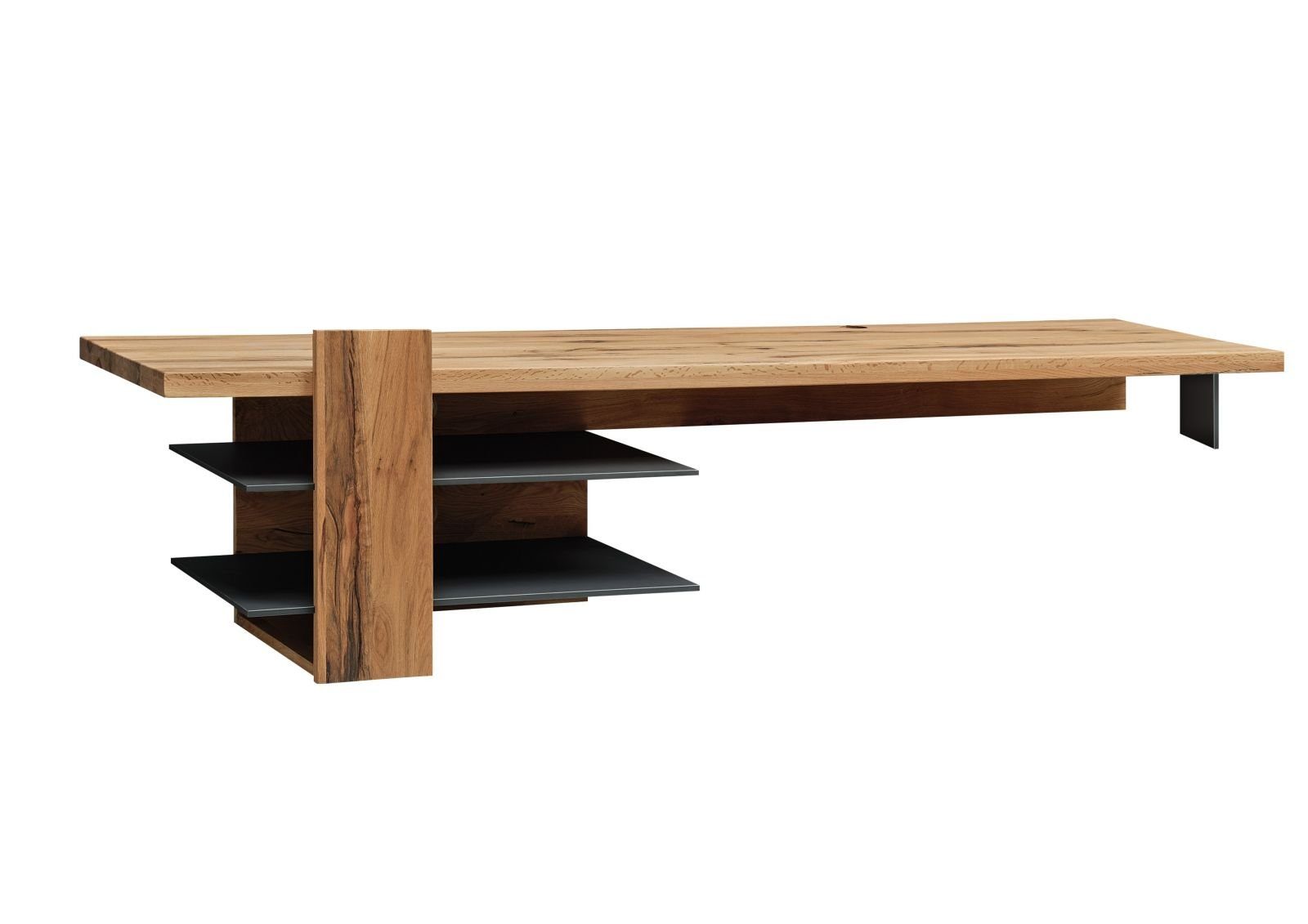 Massivmoebel24 TV-Board (Massivholz), TV-Regal Wild-/Zerreiche 160x50x53 natur geölt FRANKFURT #110