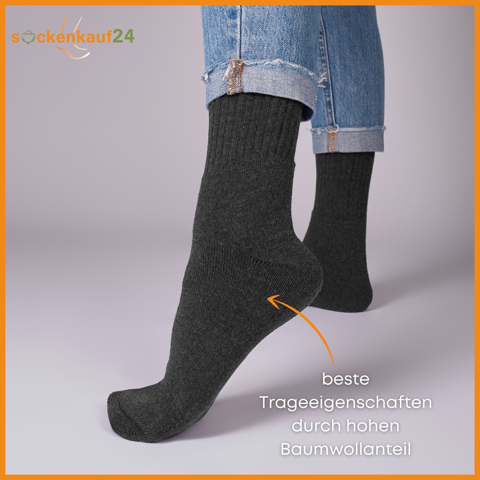 sockenkauf24 Tennissocken 10 Paar Damen & Herren Sportsocken atmungsaktiv Arbeitssocken Baumwolle