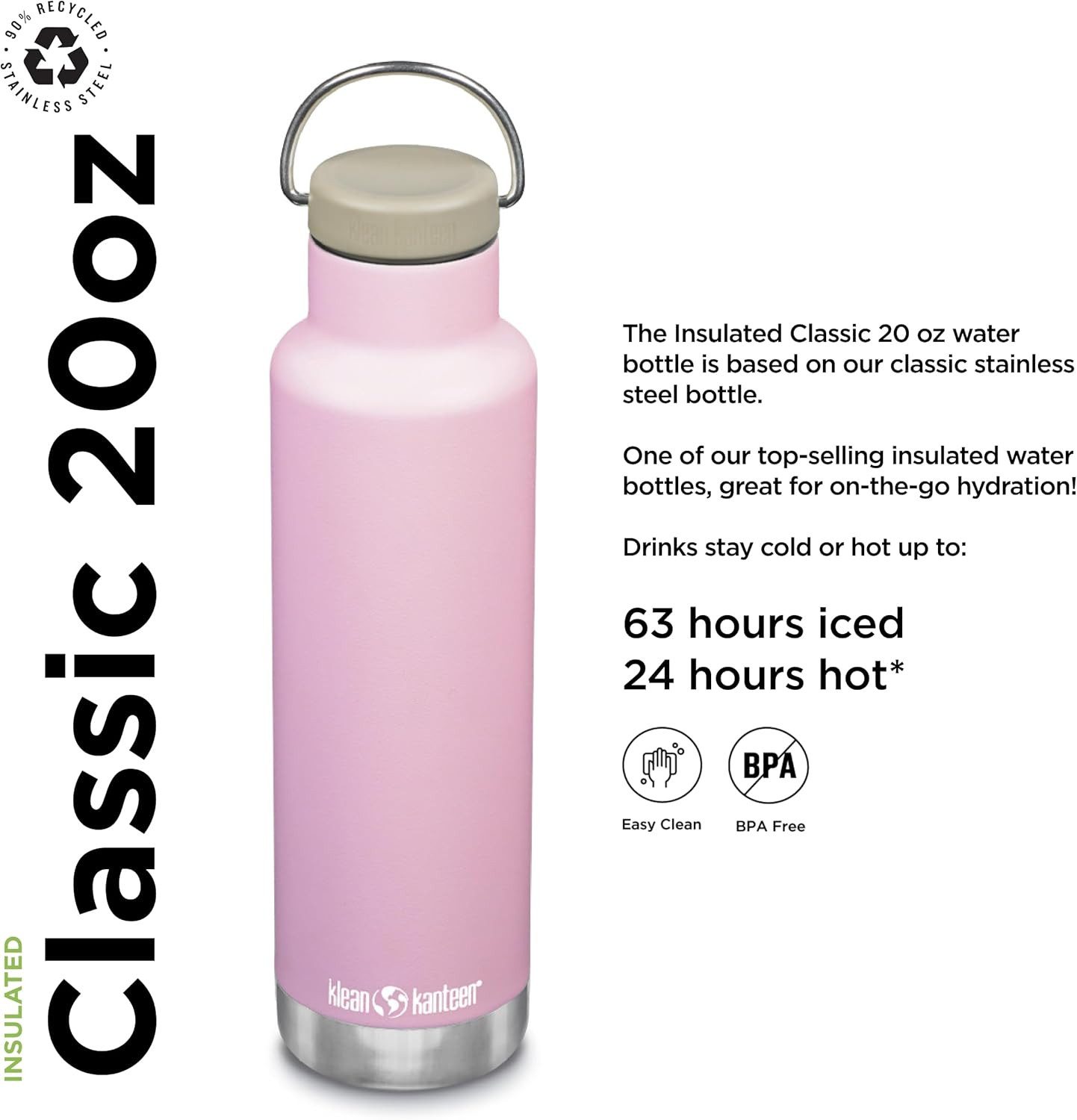 Klean Kanteen Trinkflasche Klean Kanteen®Classic Isolierte Flasche Lotus 592ml