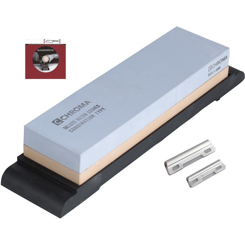 CHROMA Schleifstein Schleifsteinset: 240/1000 Small + Schleifhilfe