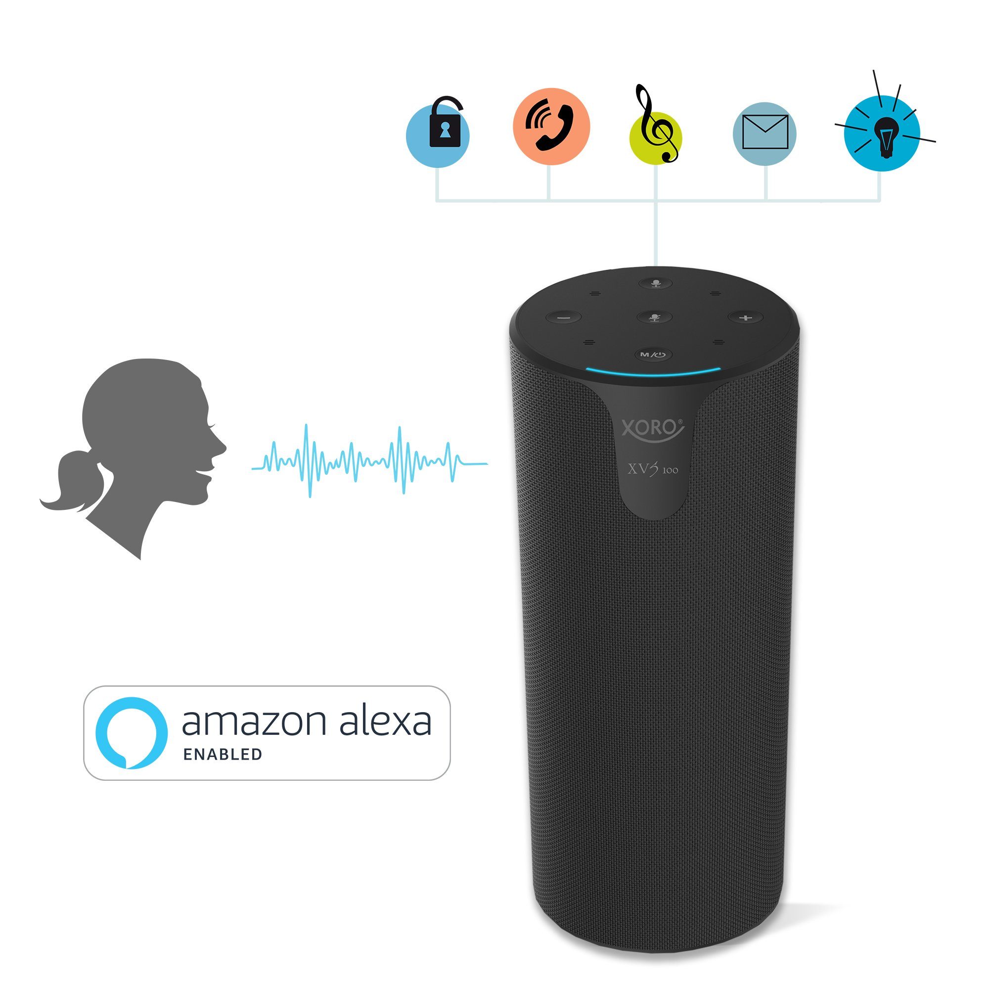 Xoro XORO XVS 100 Leistungsstarker WIFI/Bluetooth®-Speaker Amazon Alexa Smart Speaker