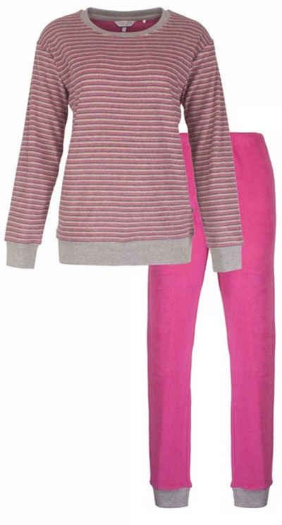 Tenderness Schlafanzug Damen Frottee Pyjama (2 tlg) mit Bündchen