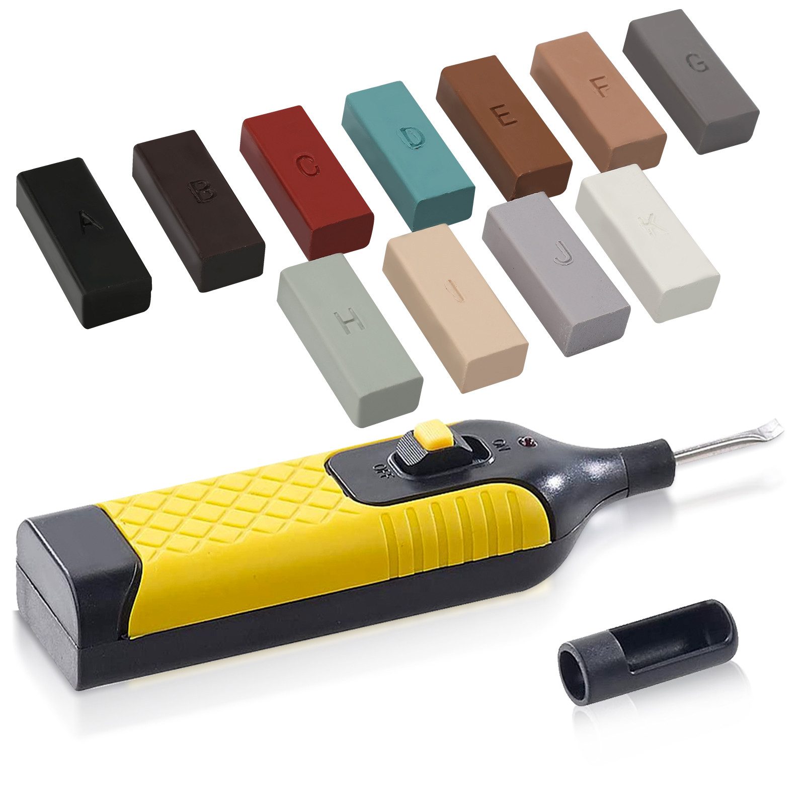 Clanmacy Laminat-Reparaturset Boden reparaturset mit 11 farbigen Wachsstift günstig online kaufen