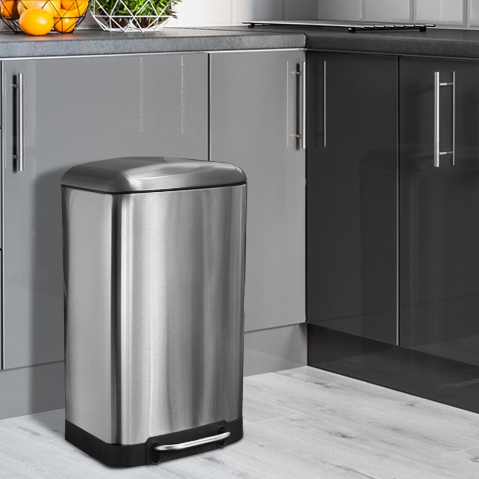 casa pura Mülleimer Cubo, Abfallbehälter aus Edelstahl, 2 Farben, 30 Liter