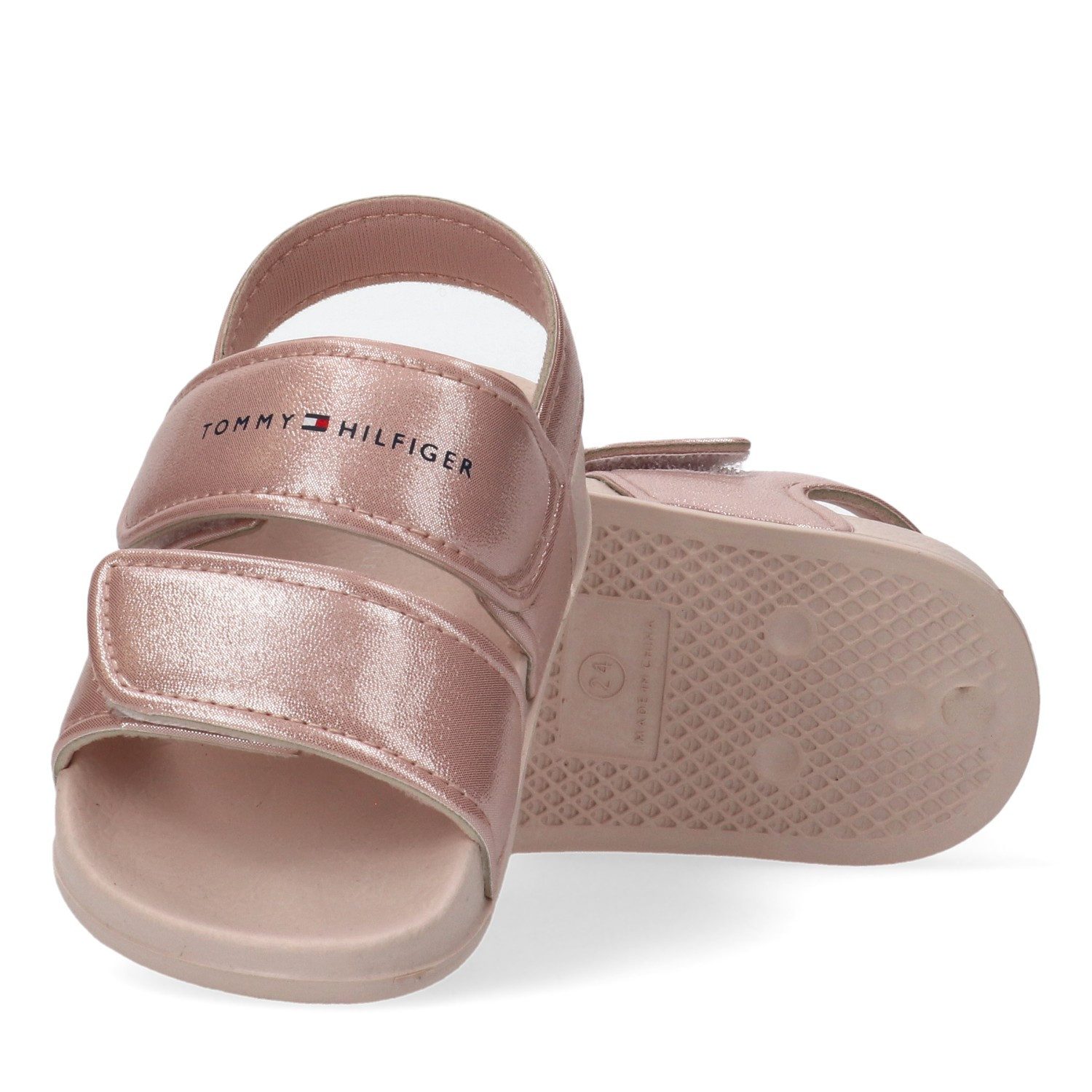 Tommy Hilfiger Badesandale Badesandale, Klettschuh, Sommerschuh mit Metallic-Schimmer