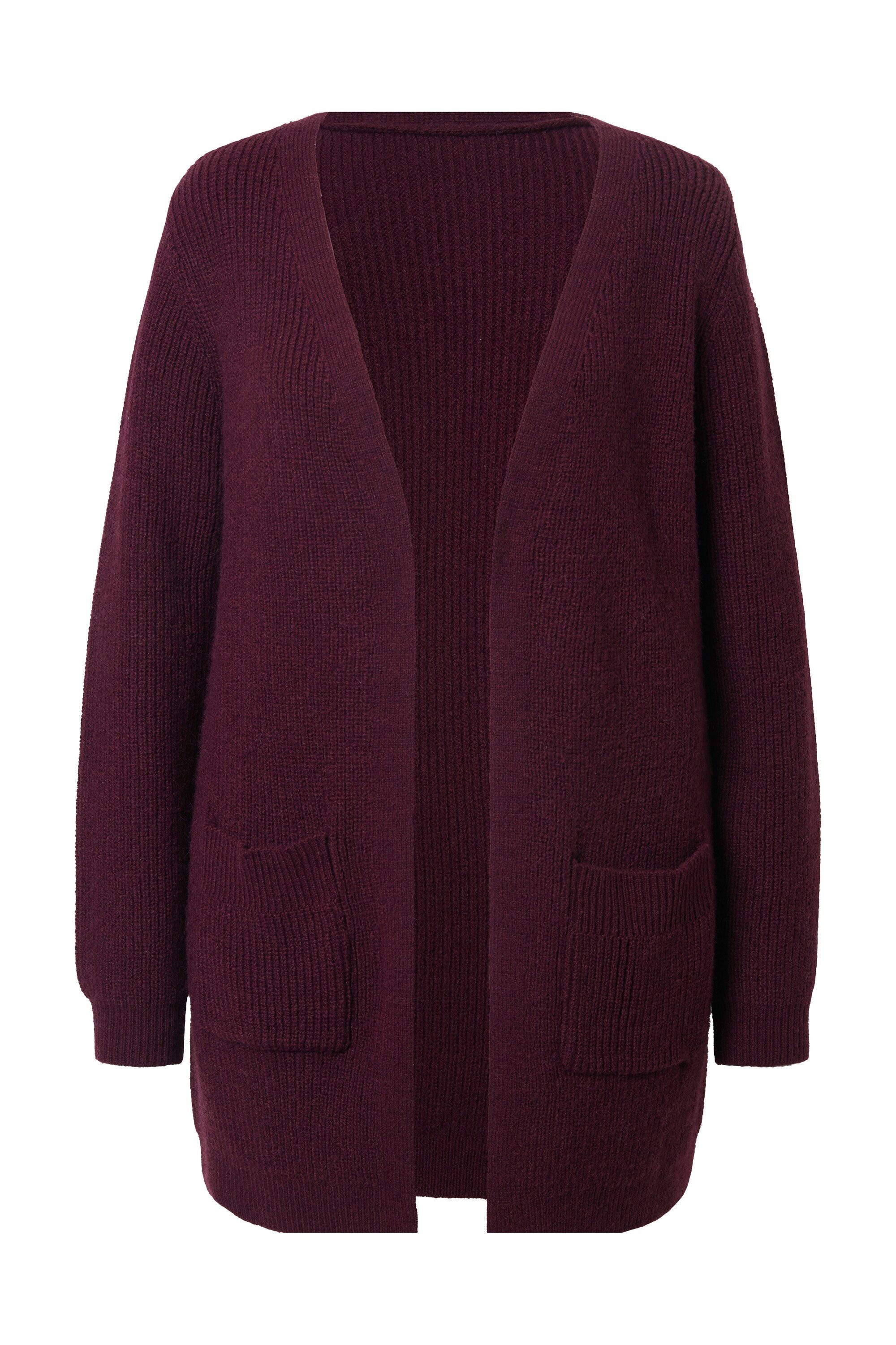 Ulla Popken Strickjacke Long-Strickjacke Knopfverschluss V-Ausschnitt günstig online kaufen