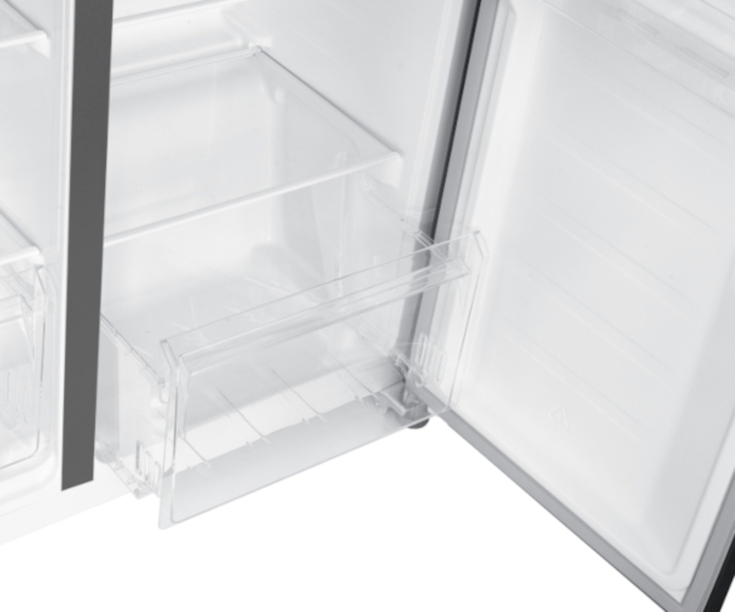 PKM Side-by-Side SBS444 SBS444DIXWD, 177 cm hoch, 91 cm breit, Energieeffizienzklasse D, NoFrost, 4 Sterne Gefrierfach, Inox Design