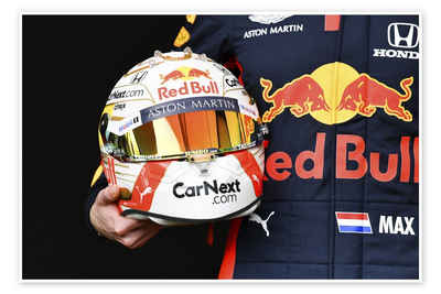 Posterlounge Poster Motorsport Images, Helm von Max Verstappen, Red Bull Racing I, Fotografie