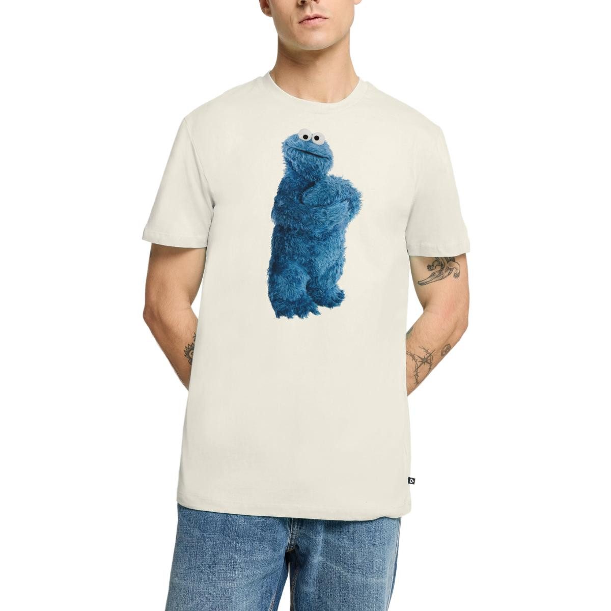 Spreadshirt T-Shirt Sesamstraße Krümelmonster Pose Männer Premium T-Shirt (1-tlg)