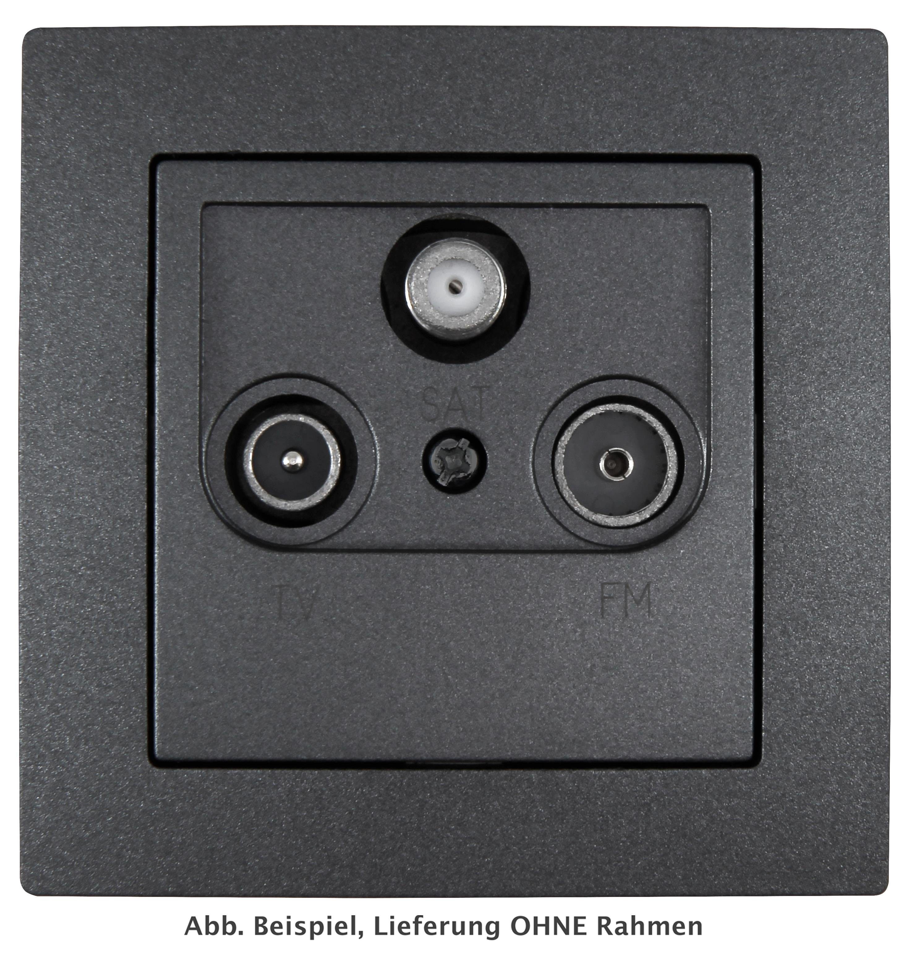 McPower Steckdose Antennendose McPower Flair für TV, Radio und Sat, UP, anthrazit