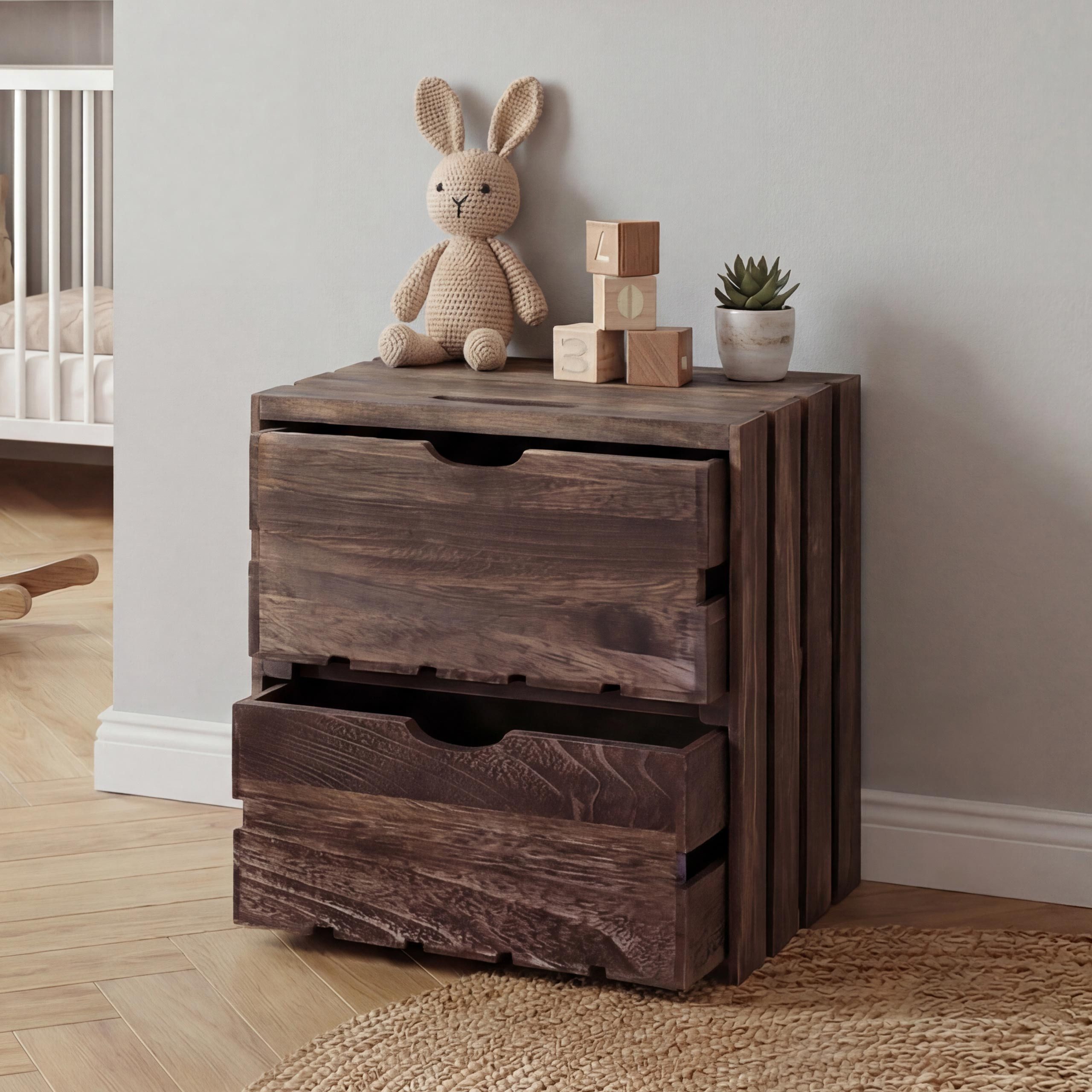 MCW Kommode MCW-C62, 2 Schubladen, Auch als Aufbewahrungskiste nutzbar, Komplett montiert