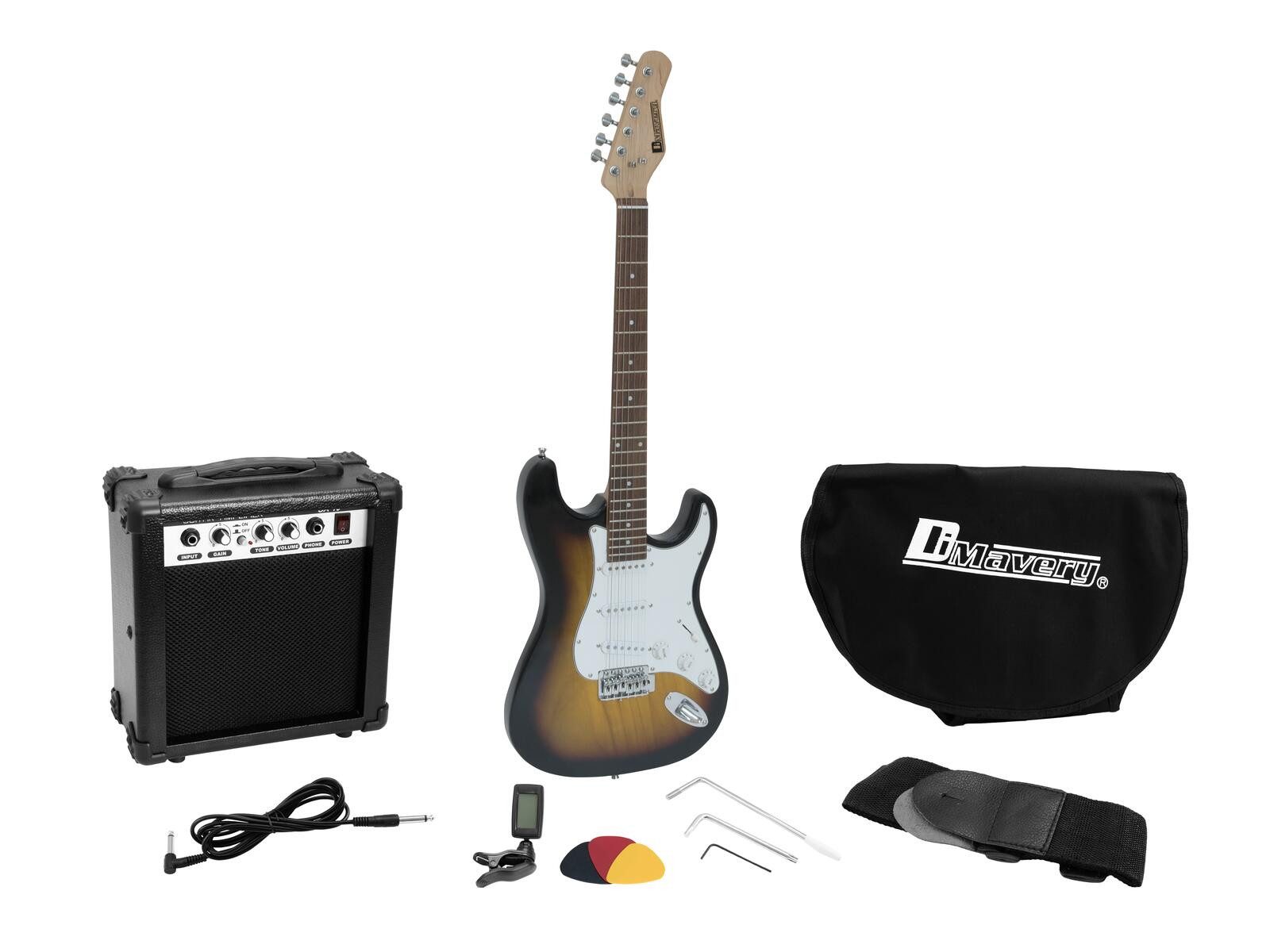 DIMAVERY E-Gitarre DIMAVERY EGS-1 Электрогитары-Set, sunburst