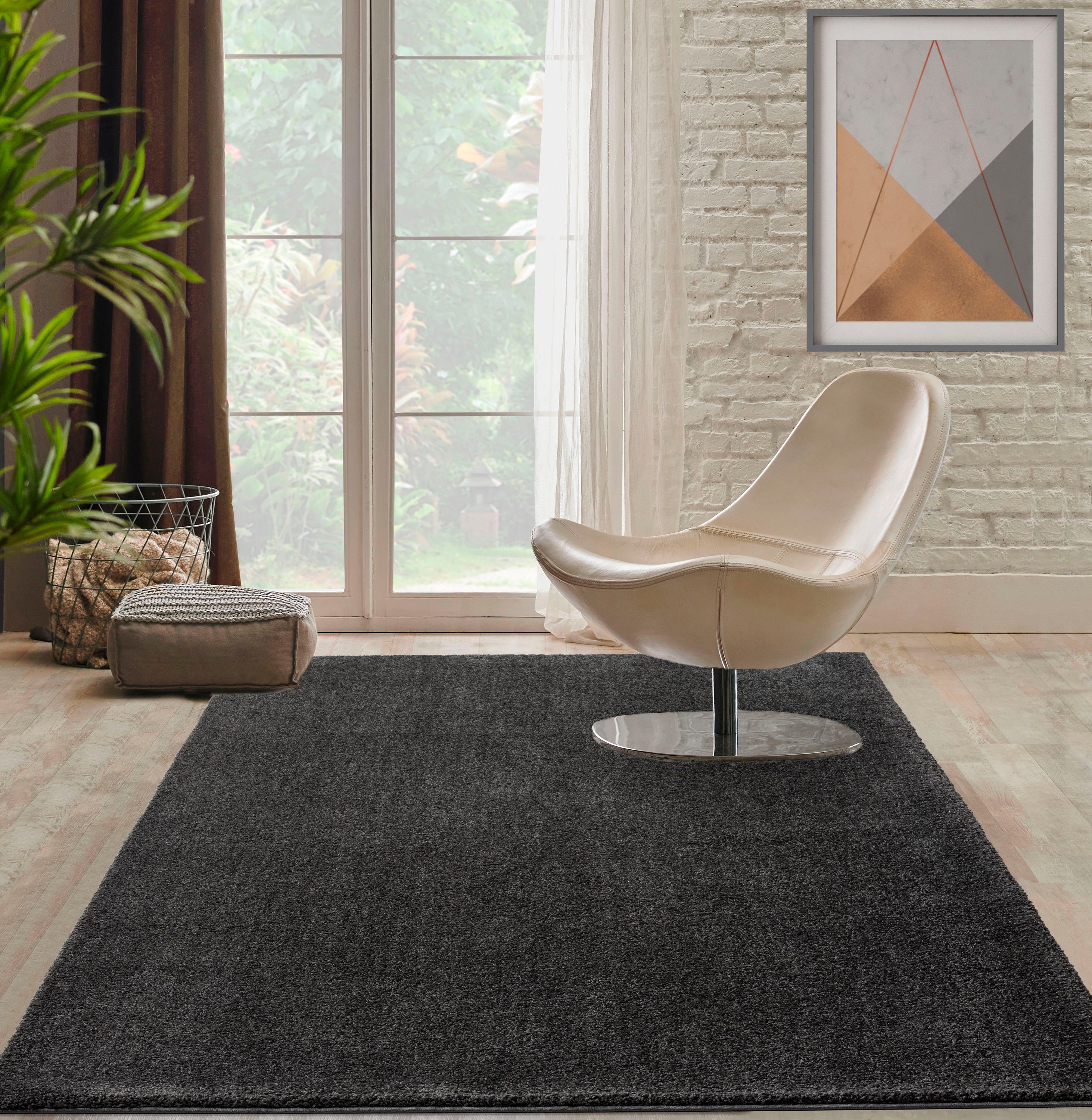 merinos Hochflor-Teppich »Forest 340«, rechteckig, 25 mm Höhe, Shaggy, uni günstig online kaufen