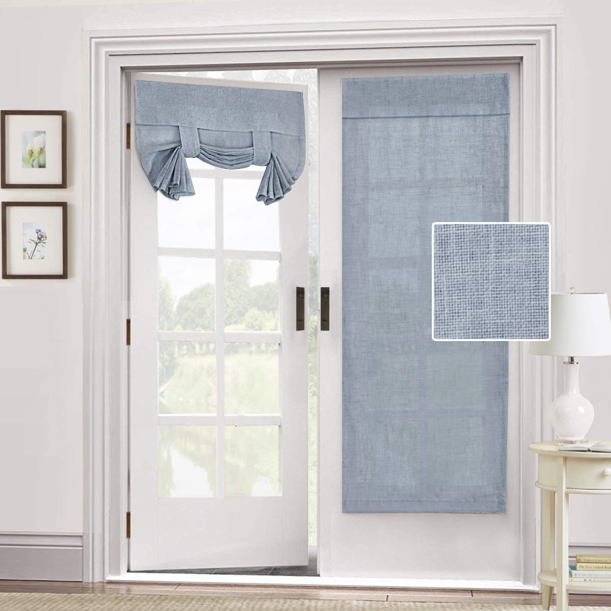 Französischer Türvorhang 66x102 Cm, Selbstklebend Mit Klettband, Waschbar, Beige