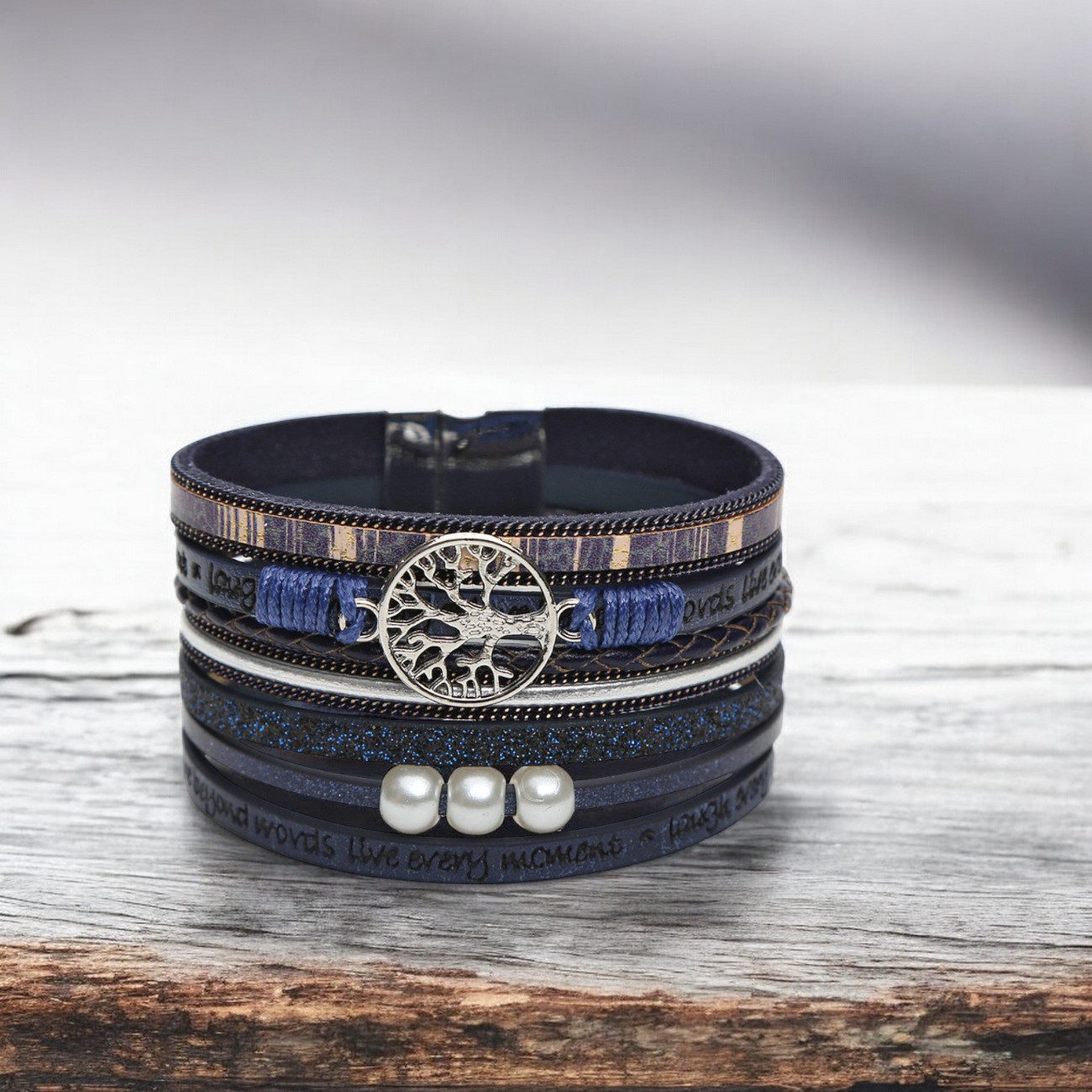 KARMA Armband Damen Wickelarmband mit Lebensbaum Anhänger (Damenschmuck Arm günstig online kaufen