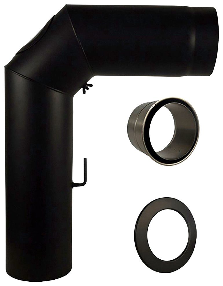 Color Emajl Ofenrohr Heathus Rauchrohr-Set SW, (Set, 3-tlg), Bogen, 150 mm, günstig online kaufen