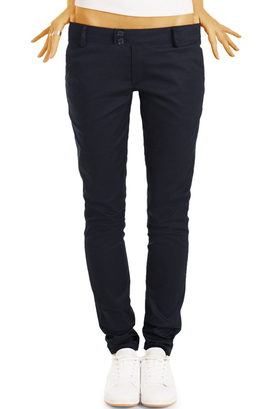 be styled Stoffhose Röhrige Damenhosen, slim fit Hüfthosen Chinohosen - Damen - h15a