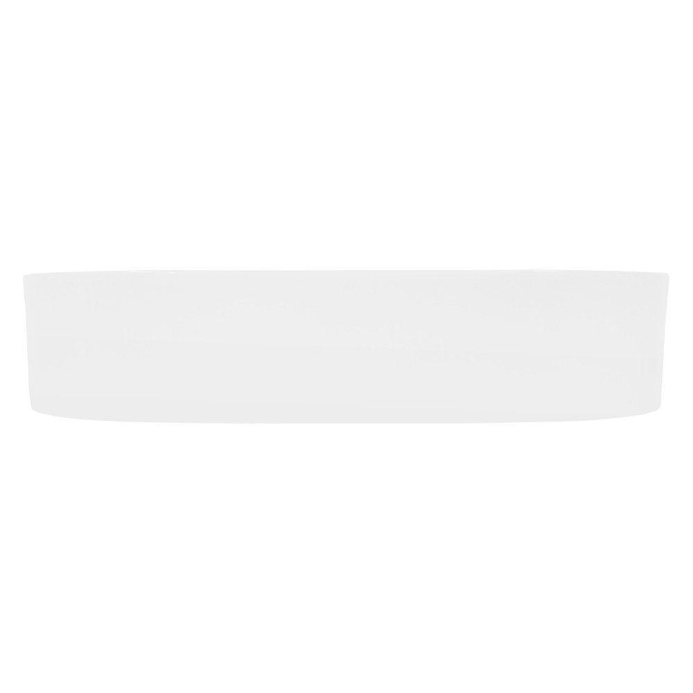LuxeBath Waschbecken Aufsatzwaschbecken aus Keramik Handwaschbecken Wasserfall Waschtisch, Aufsatzwaschtisch Waschschale Oval 605x380x125 mm Weiß Spülbecken