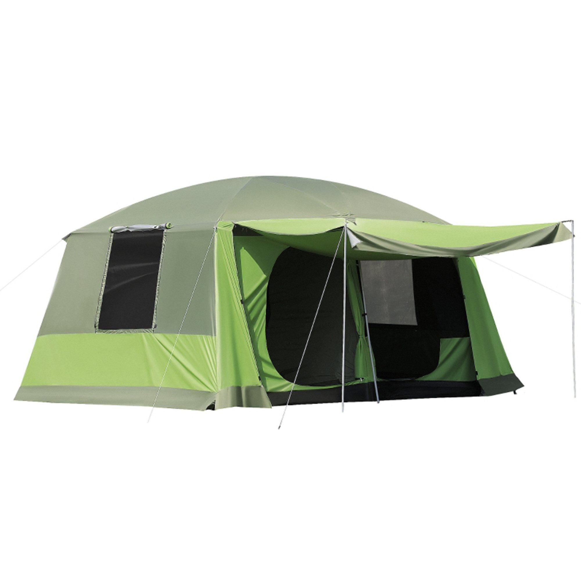 MC Star Kuppelzelt Campingzelt Familienzelt für 4-8 Personen mit 2 Schlafkabinen, (L405 x B305 x H225cm, ideal für Outdoor-Abenteuer)