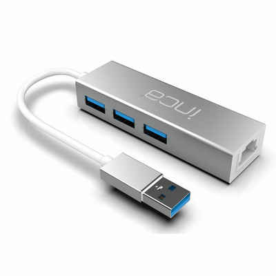 INCA USB-Hub X4 USB 3.0 + Ethernet RJ45 USB-Multiport USB-Adapter USB-Adapter