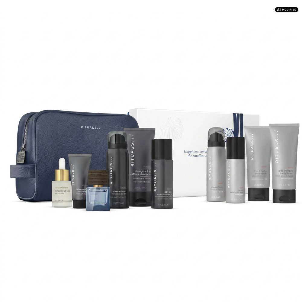 Rituals Pflege-Geschenkset Rituals Homme Geschenkset Tasche und Sport Pflege Duo, Kombiniertes Herren Geschenkset für Pflege zuhause und unterwegs