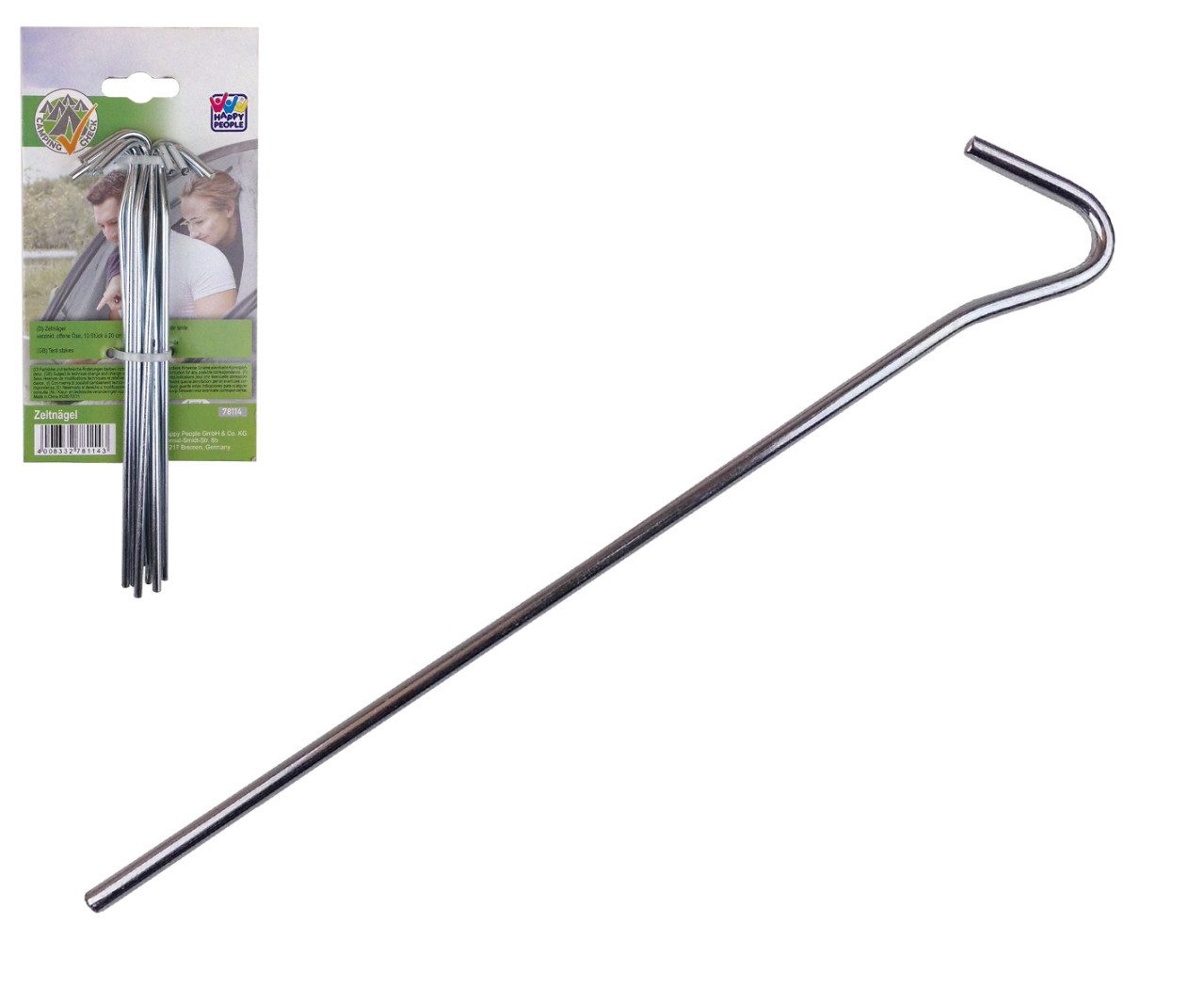 Happy People Zelthering Happy People Zeltnagel 20 cm 10er Set
