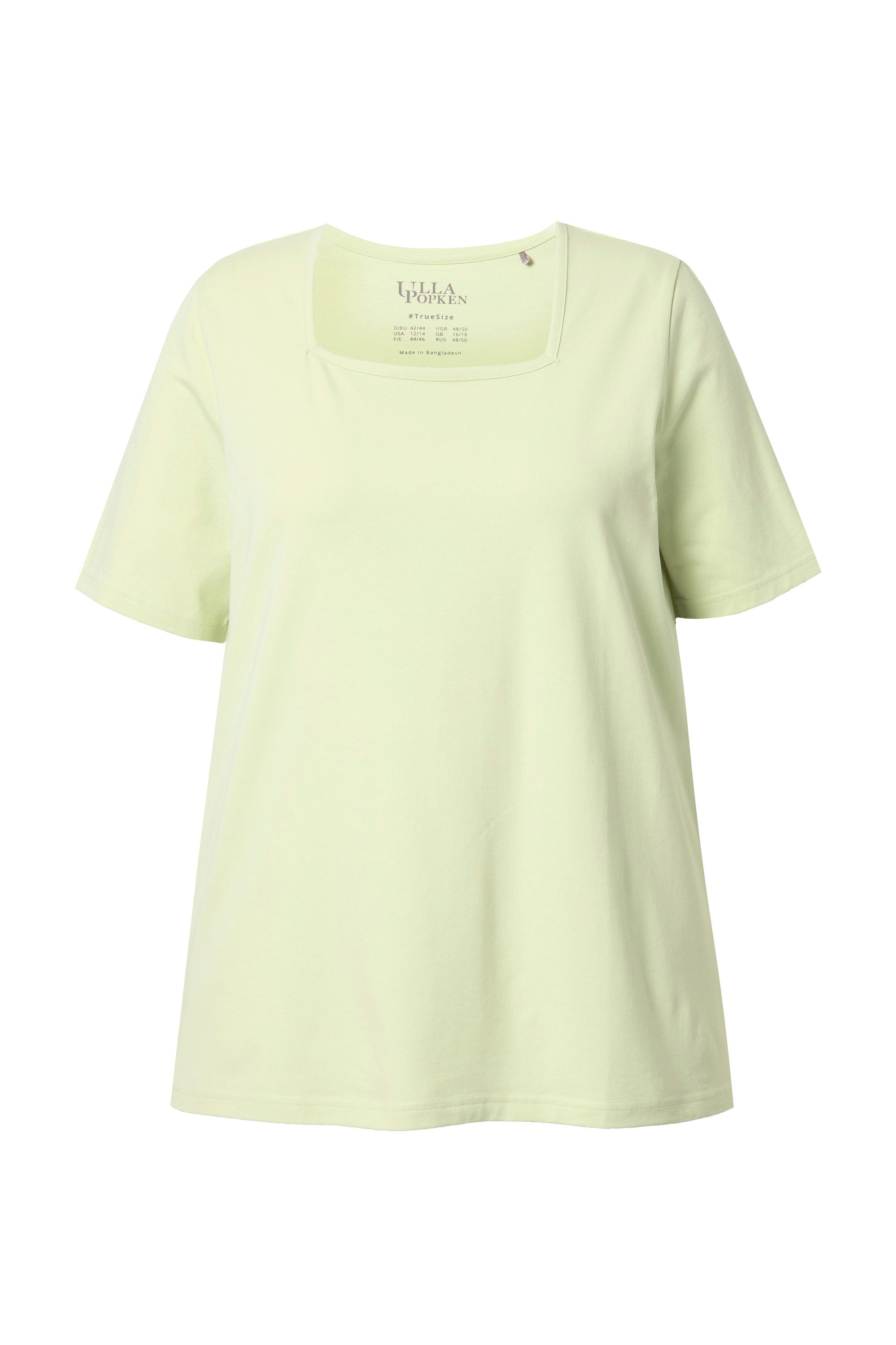 Ulla Popken T-Shirt T-Shirt A-Linie Carré-Ausschnitt günstig online kaufen