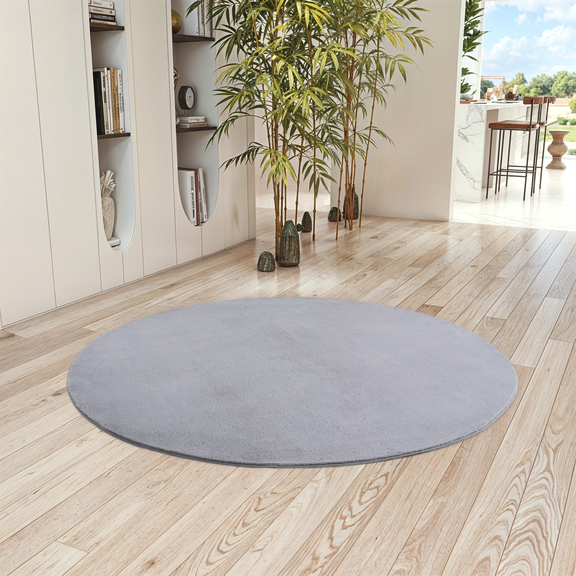 Teppium Teppich Unicolor - Einfarbig, Rund, günstig online kaufen