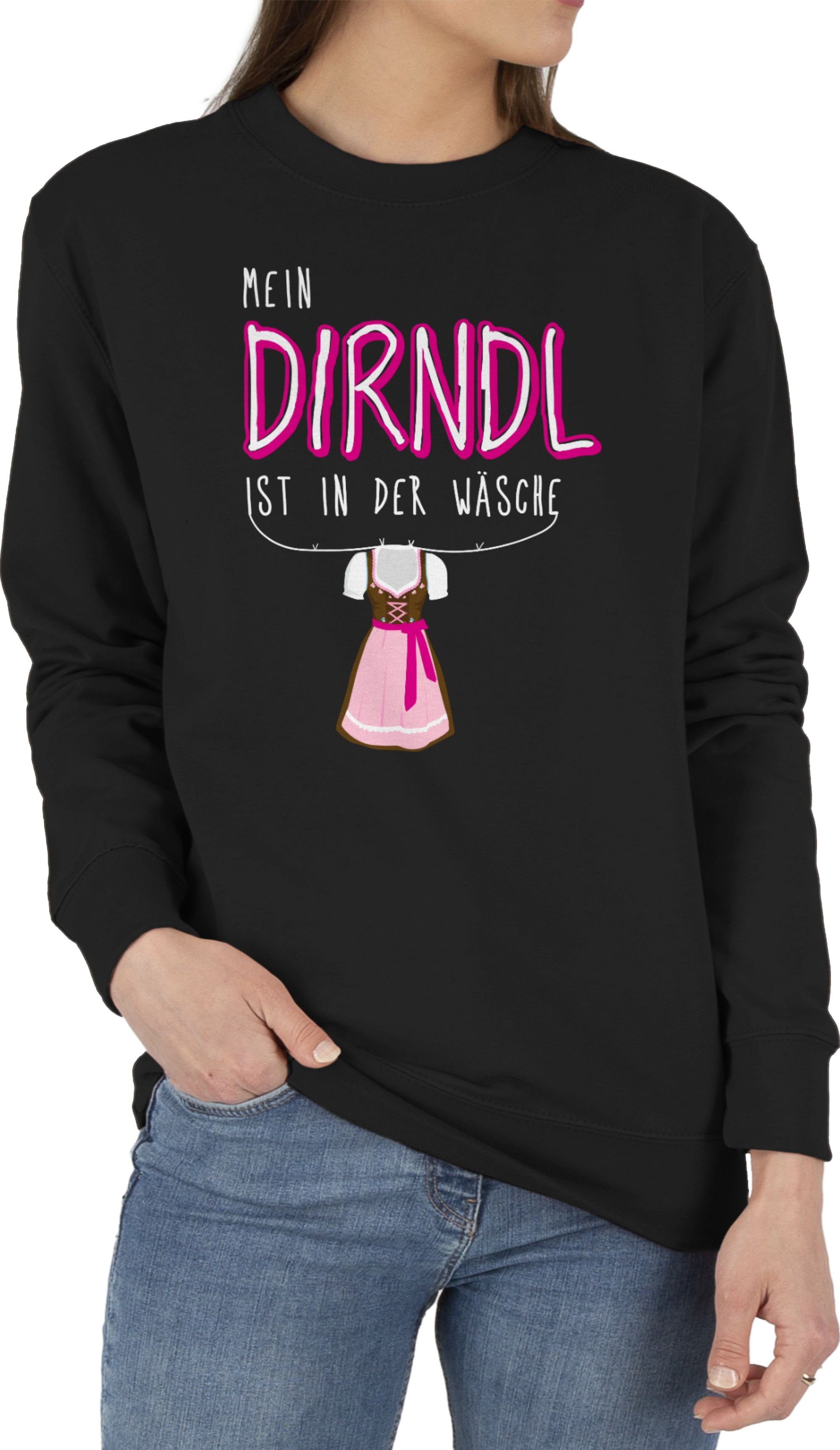 Mein Mode Dirndl ist (1-tlg) für 1 in Oktoberfest Shirtracer Damen der Wäsche Schwarz Sweatshirt