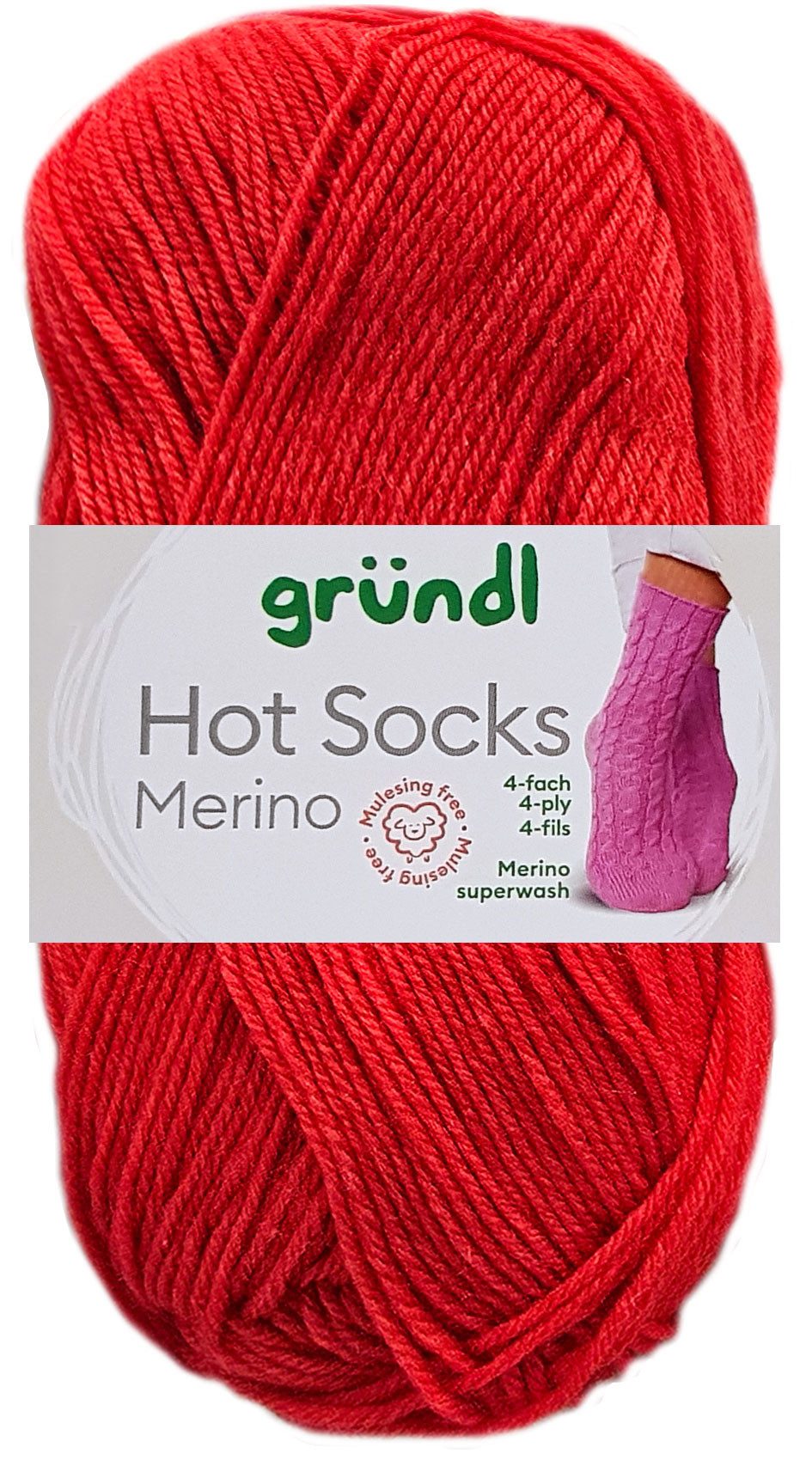 Gründl 50 Gramm Gründl Hot Socks Merino Superwash 4-fach Häkelwolle