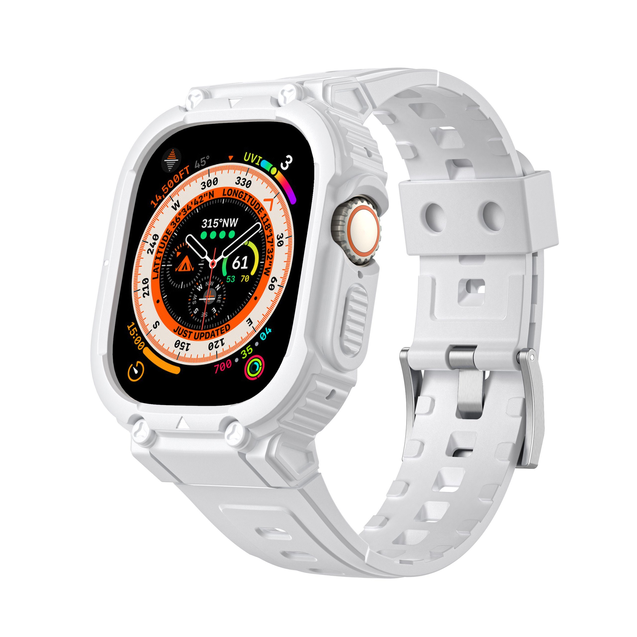 SCOCCC Smartwatch-Armband Schutzhülle und Armband Kompatibel mit Apple Watch, Erhältlich in 10 Farben Weiß