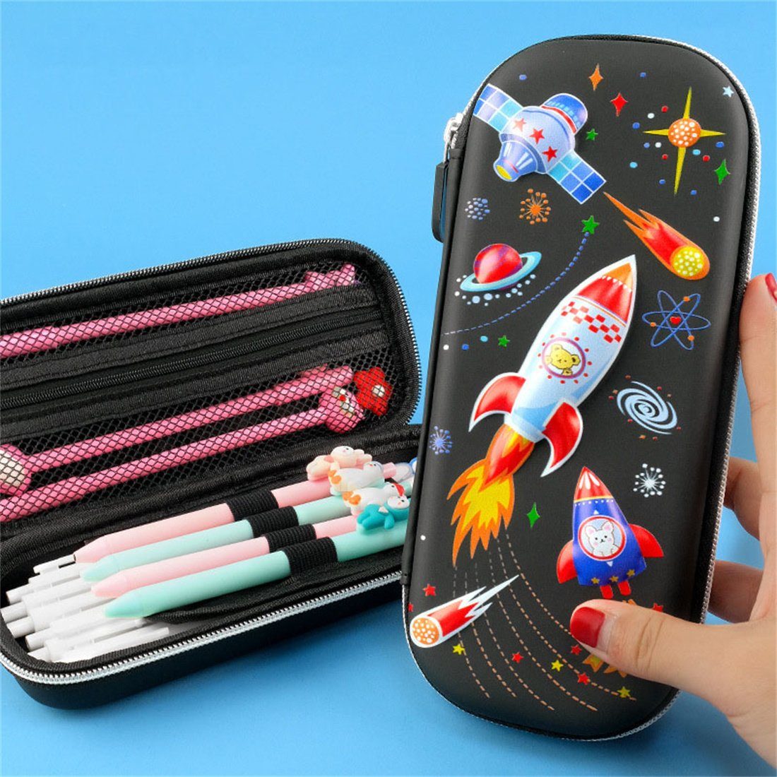 DÖRÖY Federmäppchen 3d cartoon Schreibwaren Tasche, große Kapazität Bleistift Tasche